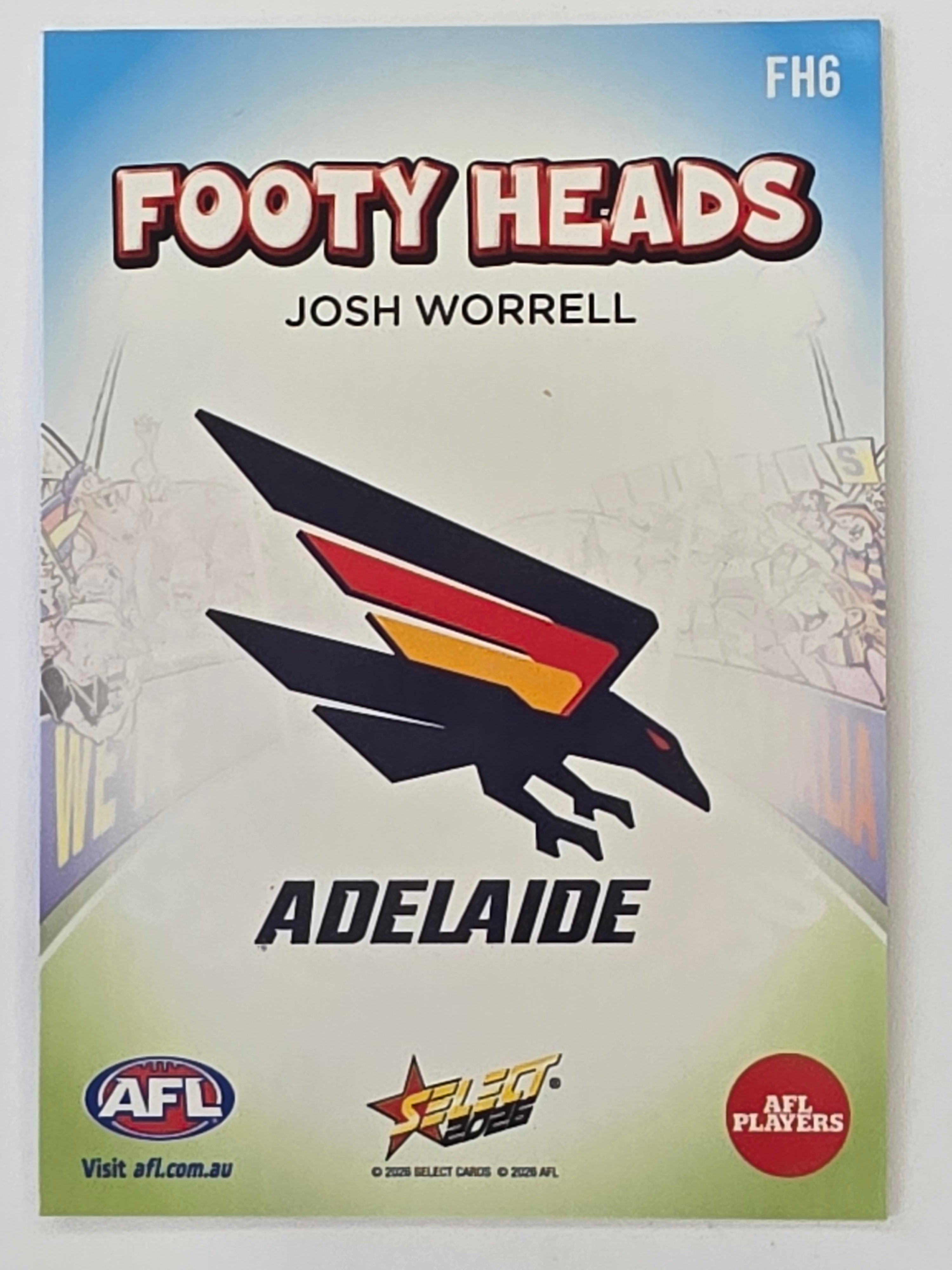2026 AFL Footy Stars Footy Heads FH6 Josh Worrell - Adelaide Crows
