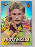 2026 AFL Footy Stars Footy Heads FH8 Will Ashcroft - Brisbane Lions
