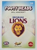 2026 AFL Footy Stars Footy Heads FH8 Will Ashcroft - Brisbane Lions