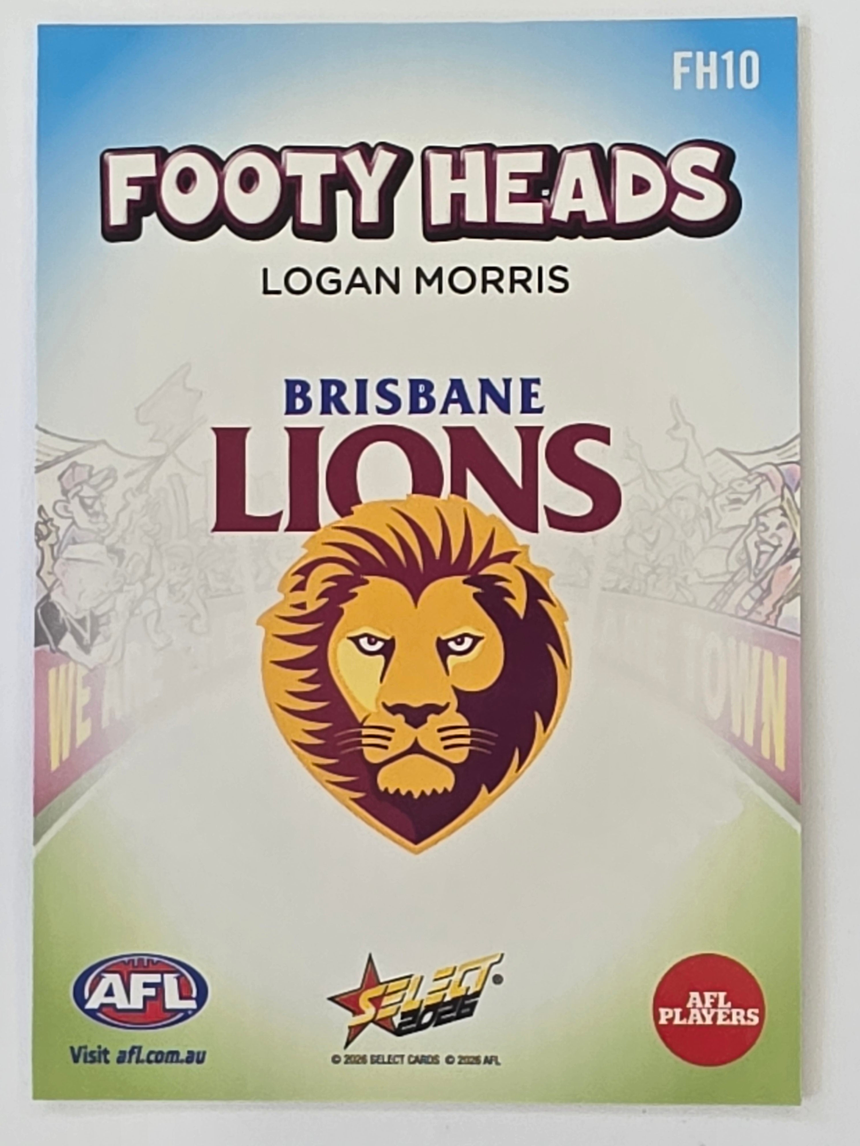 2026 AFL Footy Stars Footy Heads FH10 Logan Morris - Brisbane Lions
