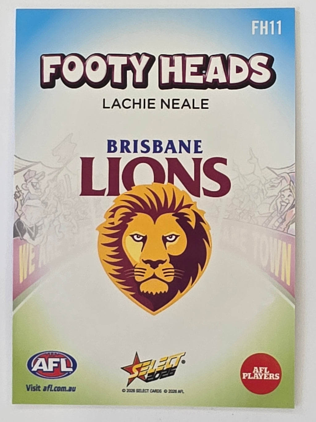 2026 AFL Footy Stars Footy Heads FH11 Lachie Neale - Brisbane Lions