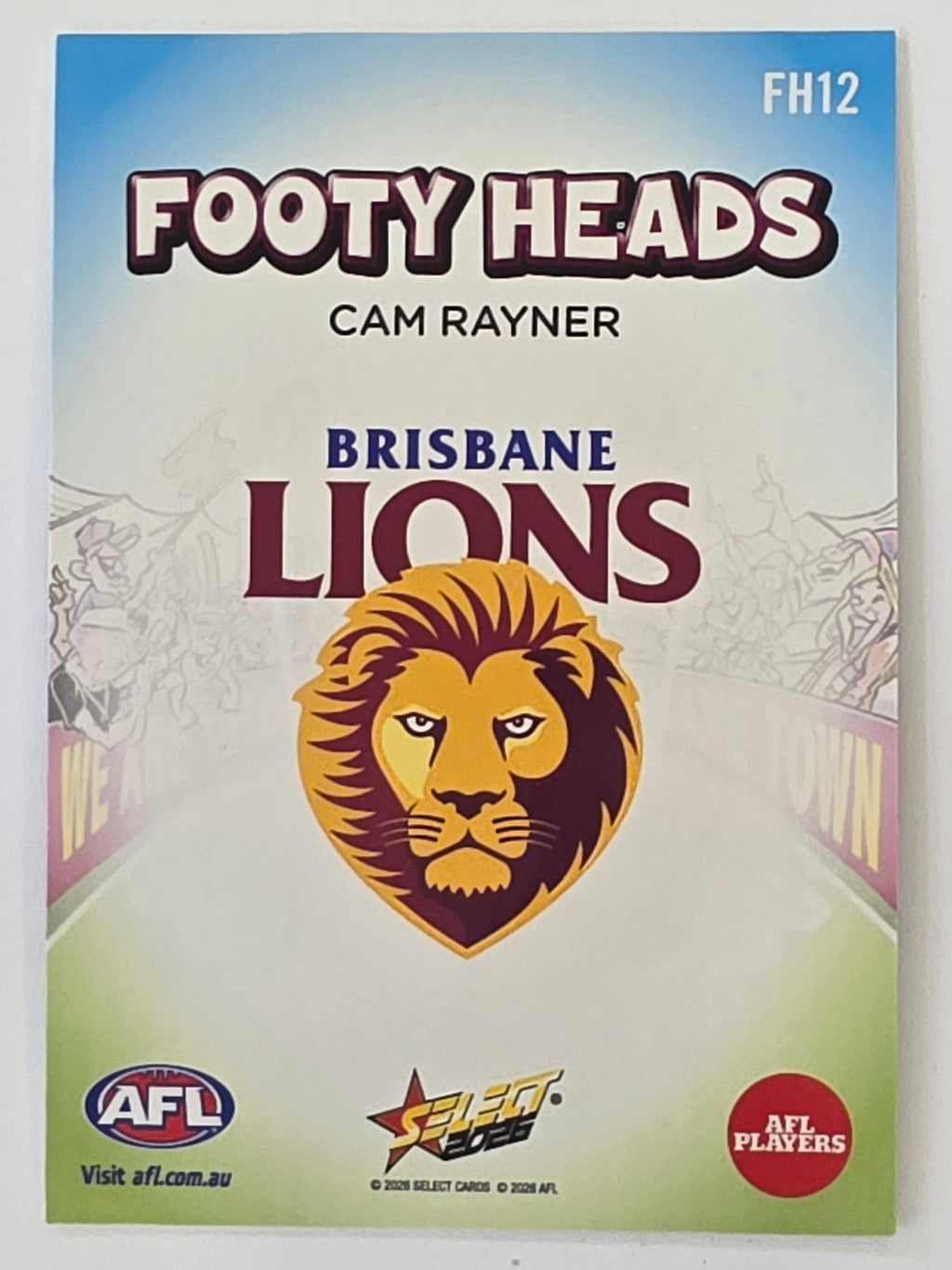 2026 AFL Footy Stars Footy Heads FH12 Cam Rayner - Brisbane Lions