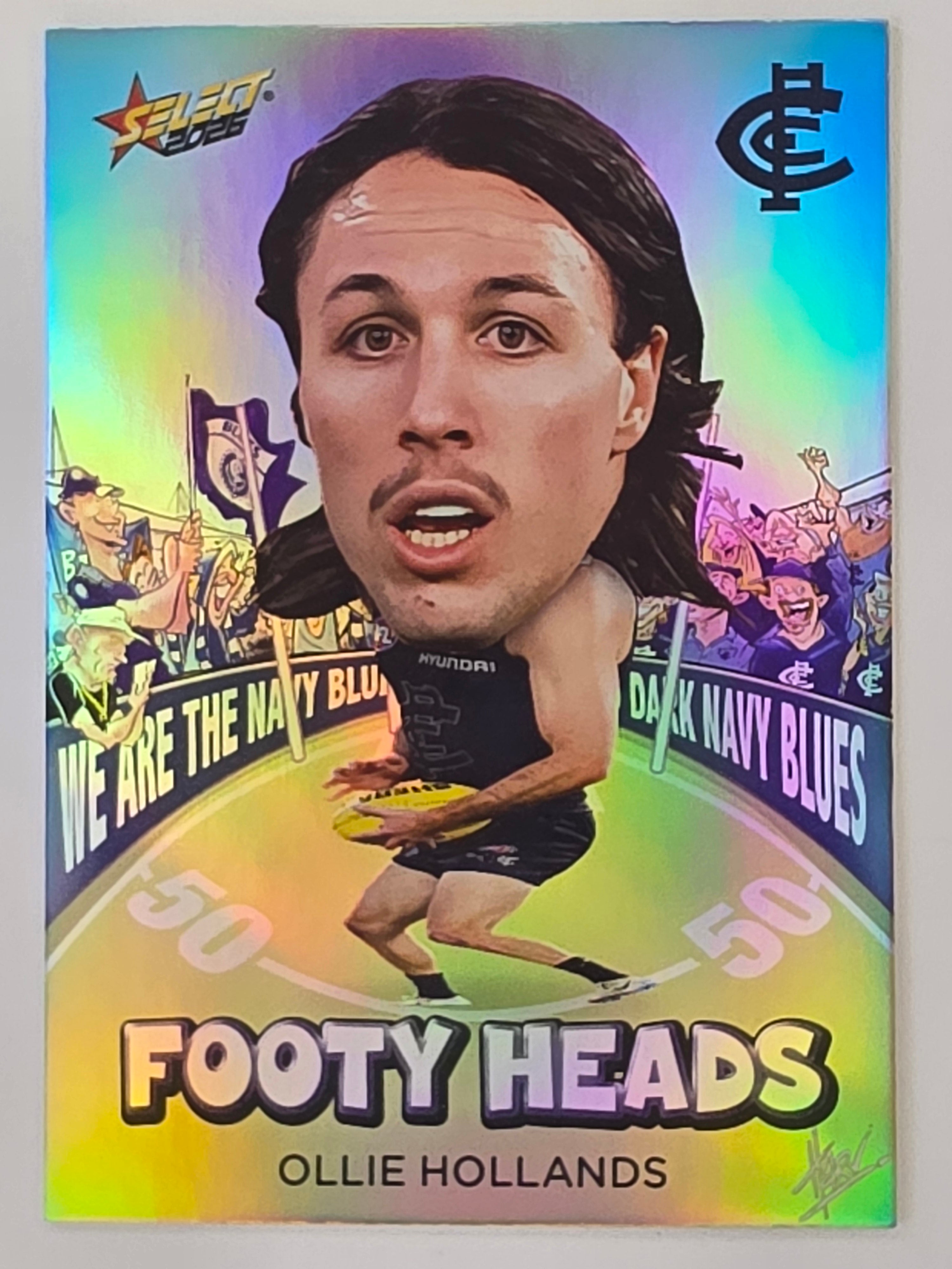 2026 AFL Footy Stars Footy Heads FH14 Ollie Hollands - Carlton Blues