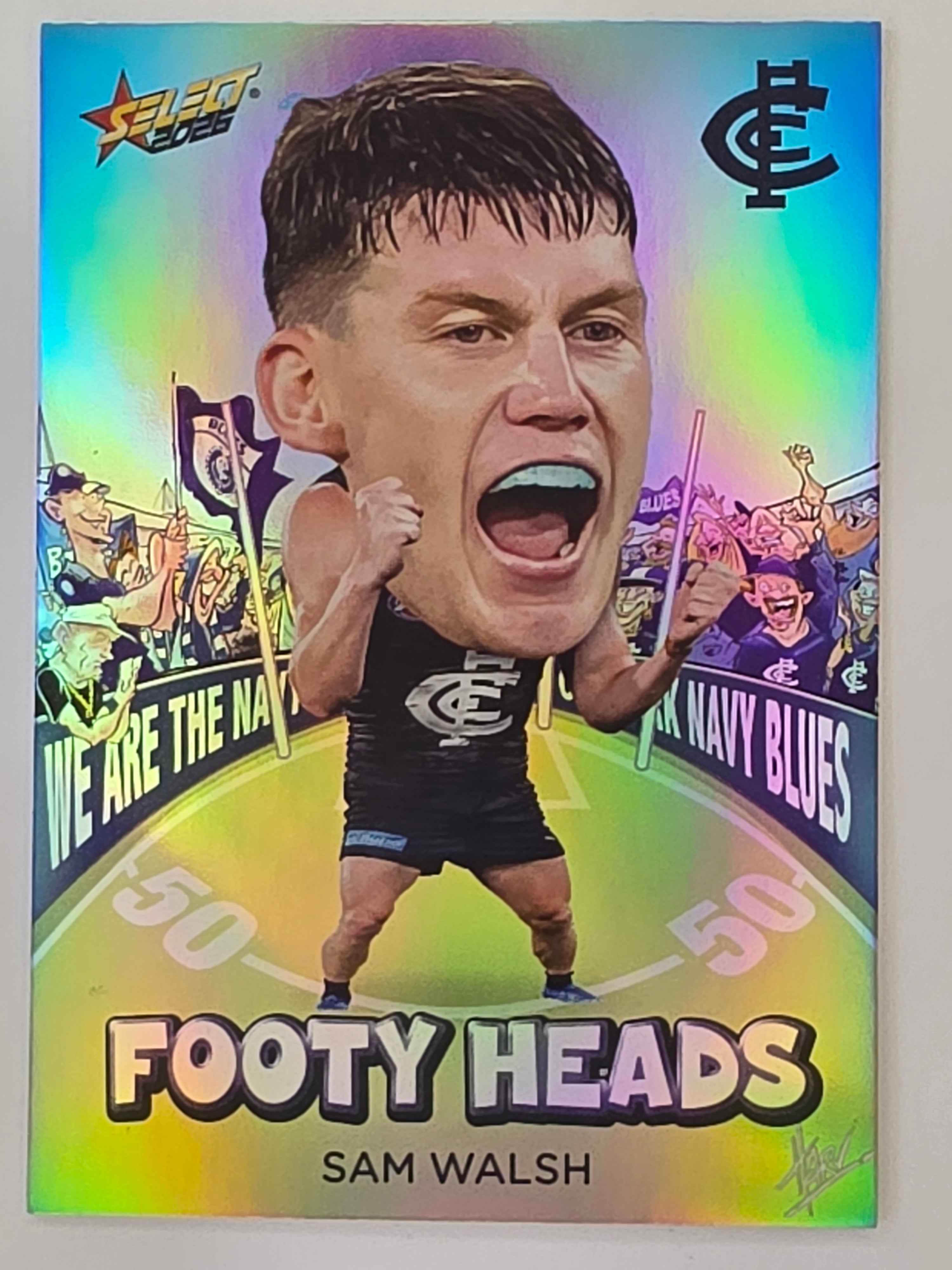 2026 AFL Footy Stars Footy Heads FH17 Sam Walsh - Carlton Blues