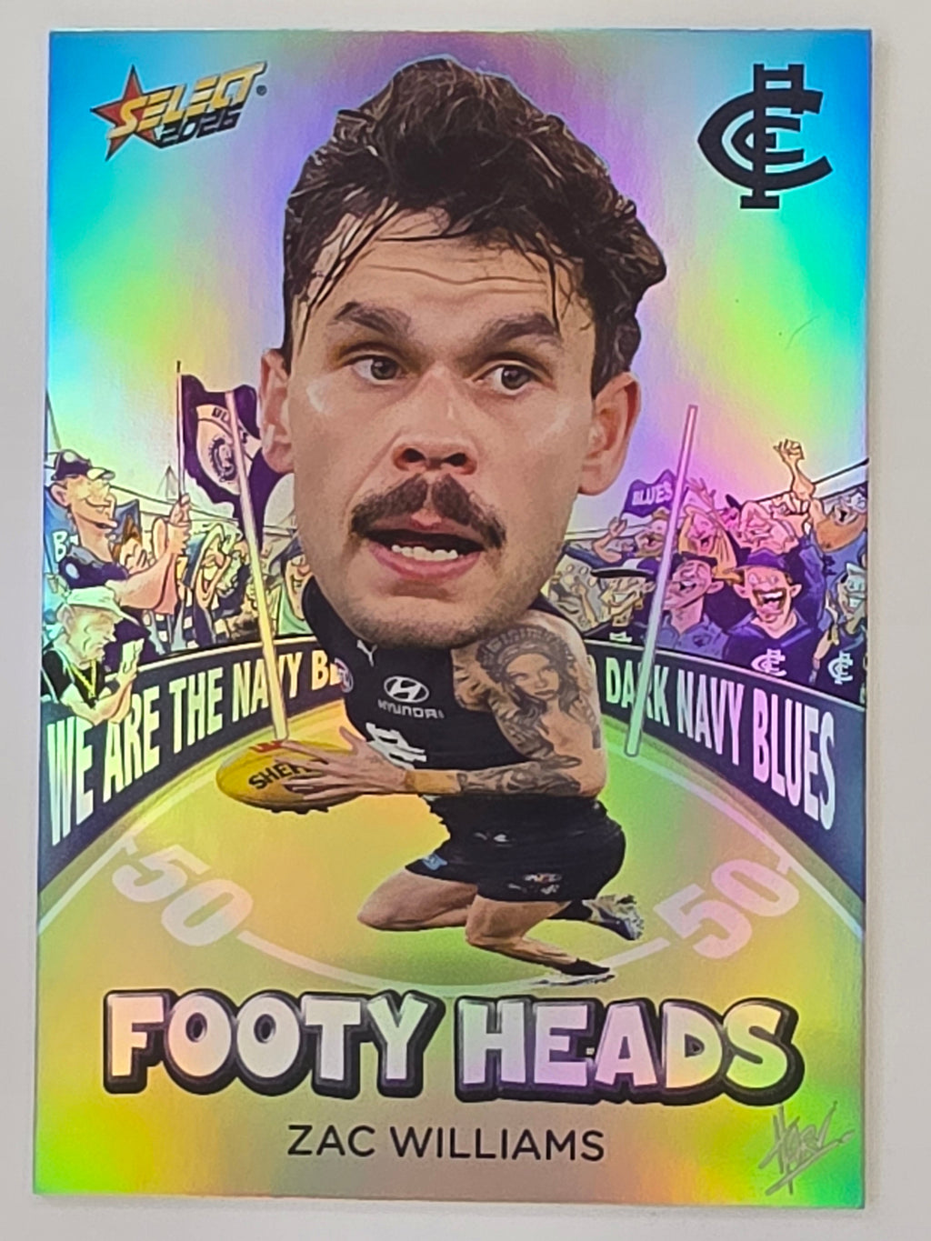 2026 AFL Footy Stars Footy Heads FH18 Zac Williams - Carlton Blues