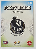 2026 AFL Footy Stars Footy Heads FH19 Josh Daicos - Collingwood Magpies