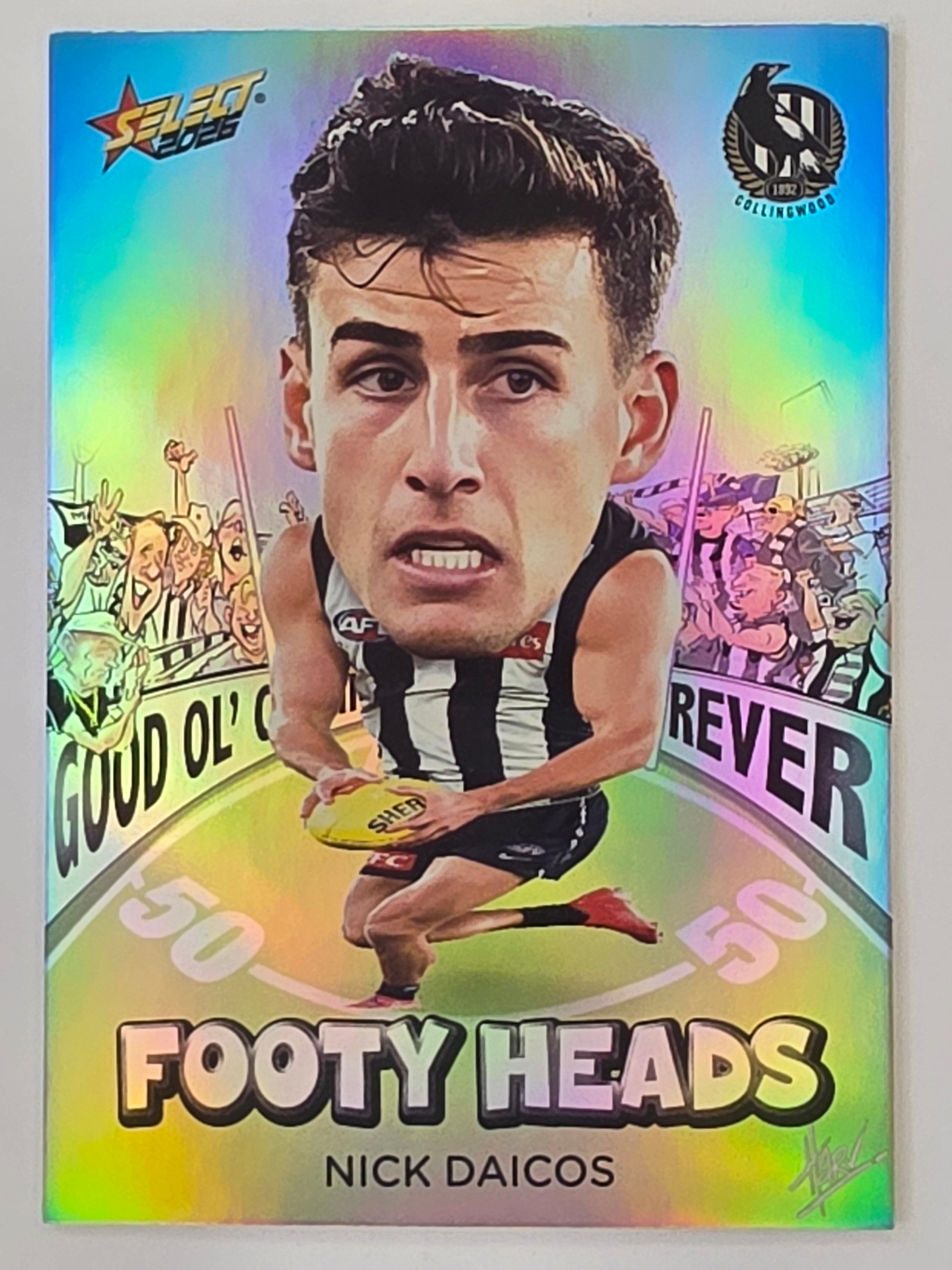 2026 AFL Footy Stars Footy Heads FH20 Nick Daicos - Collingwood Magpies