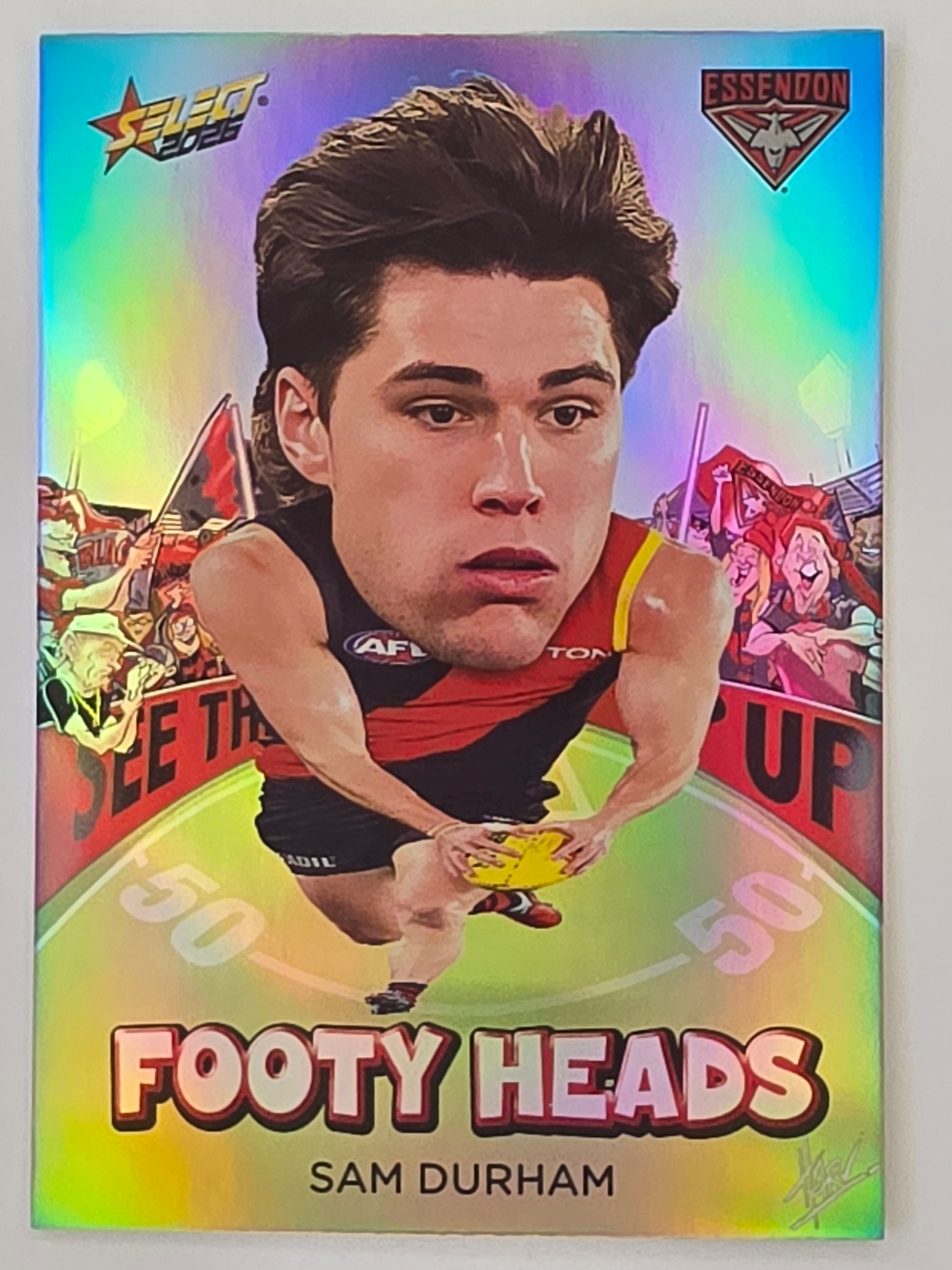 2026 AFL Footy Stars Footy Heads FH26 Sam Durham - Essendon Bombers