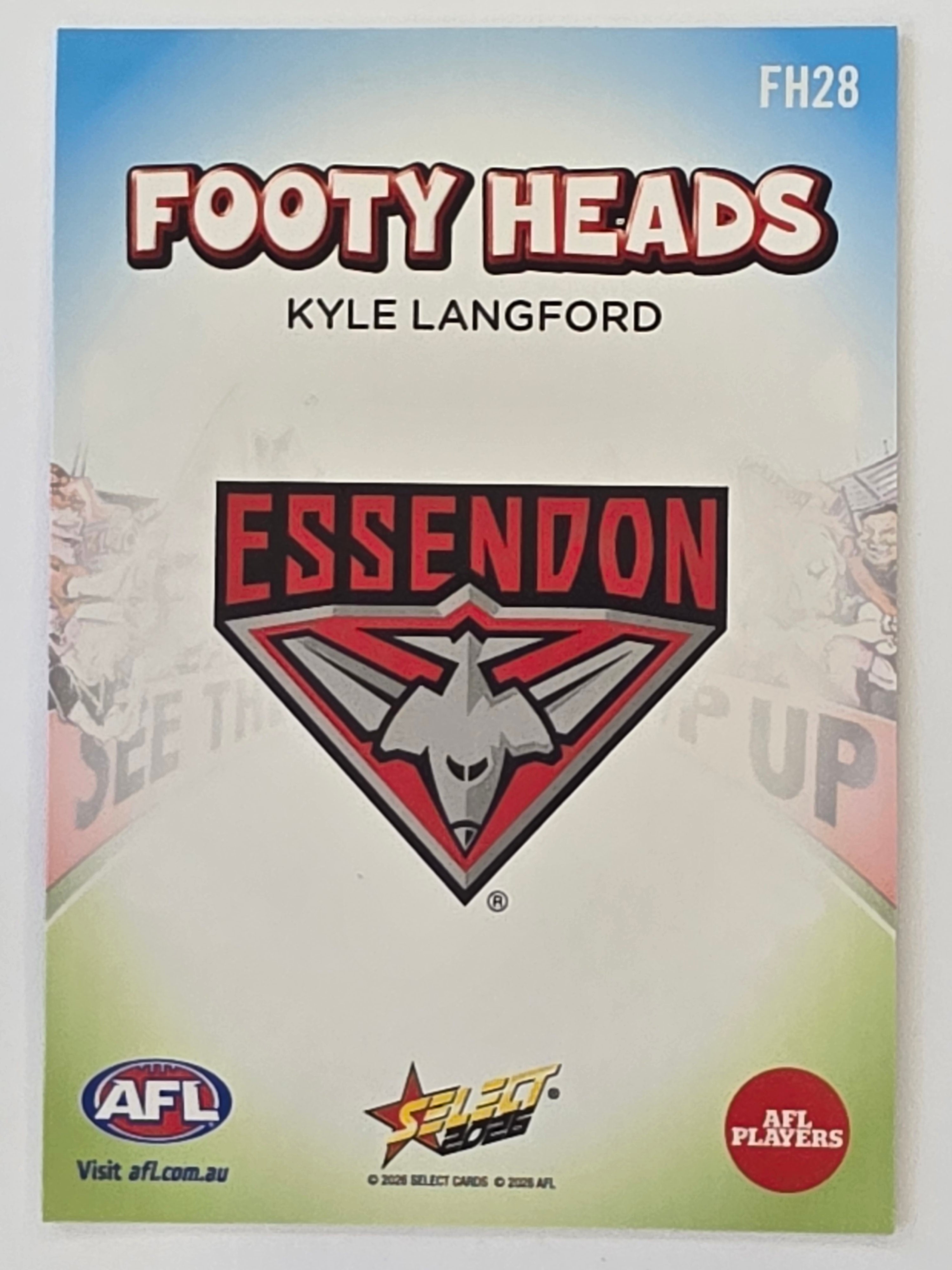 2026 AFL Footy Stars Footy Heads FH28 Kyle Langford - Essendon Bombers