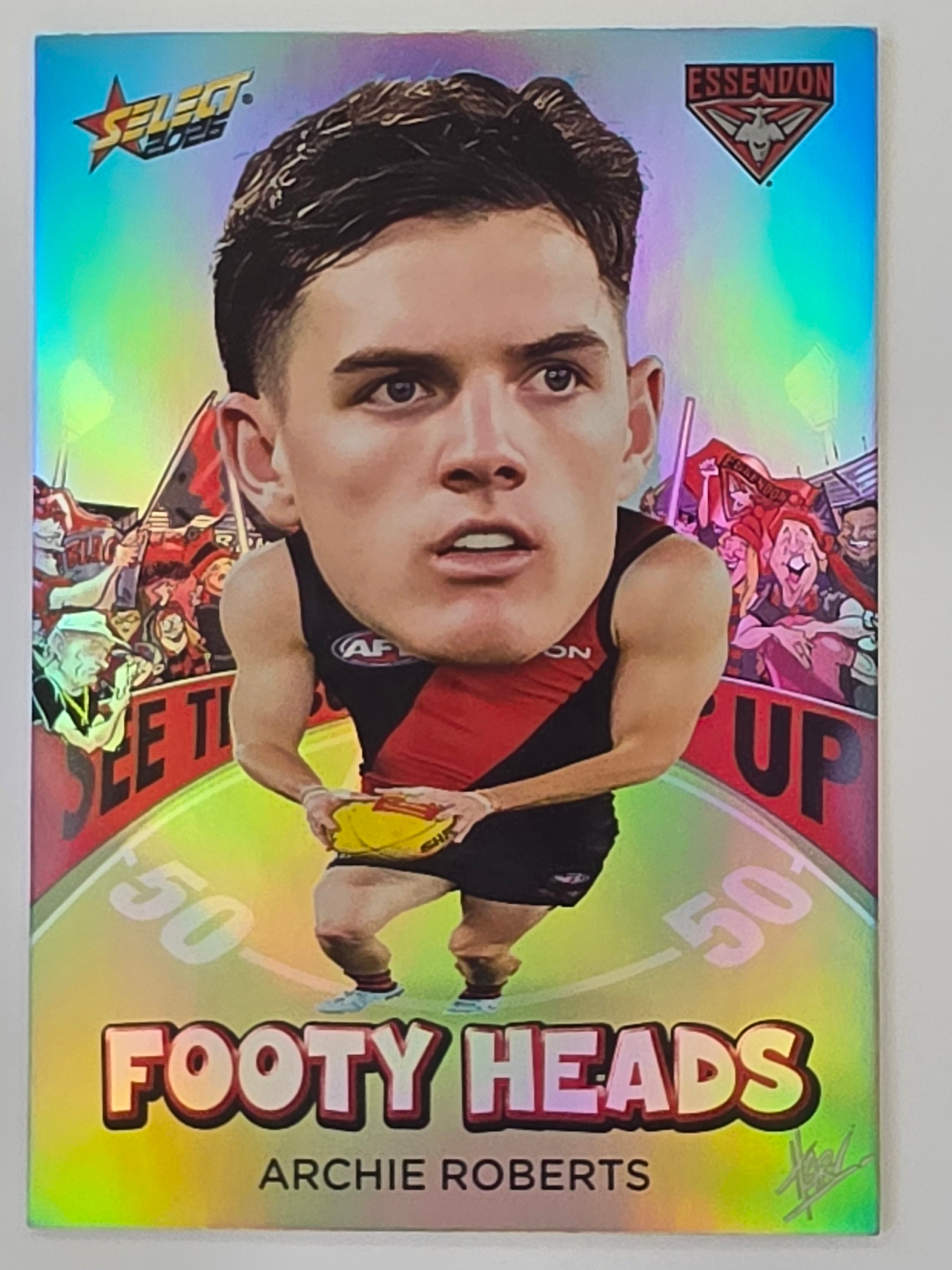 2026 AFL Footy Stars Footy Heads FH30 Archie Roberts - Essendon Bombers