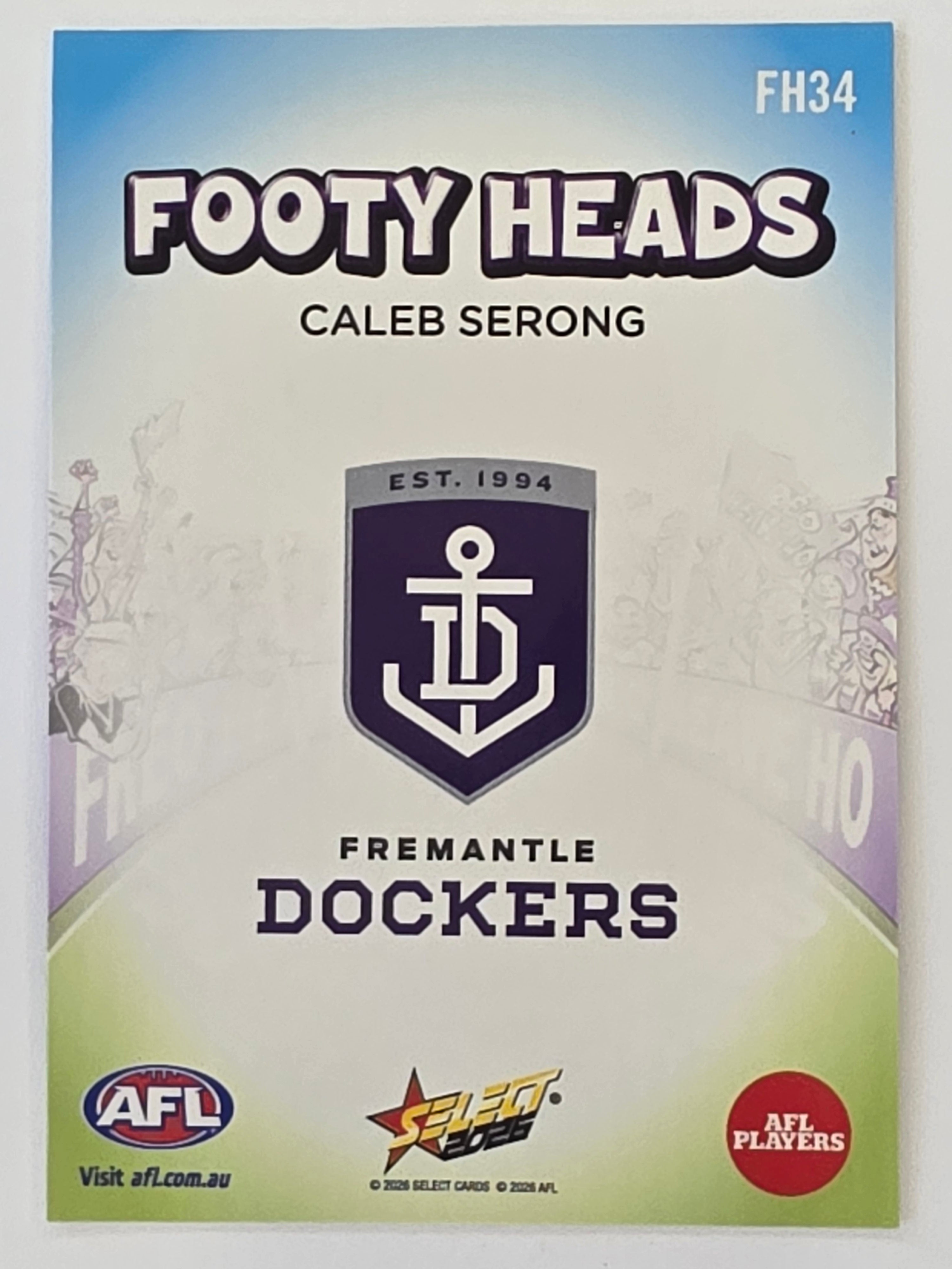 2026 AFL Footy Stars Footy Heads FH34 Caleb Serong - Fremantle Dockers
