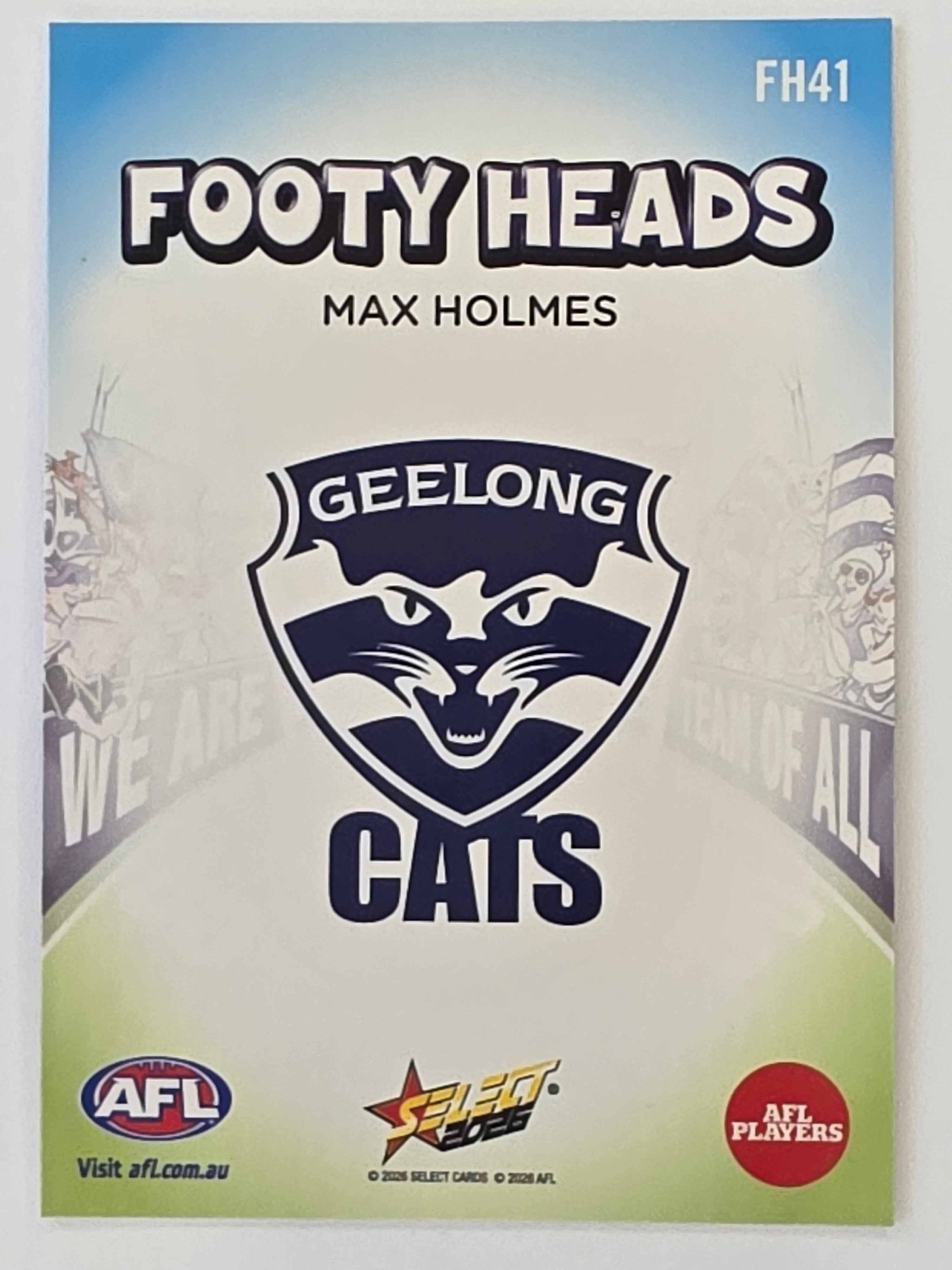 2026 AFL Footy Stars Footy Heads FH41 Max Holmes - Geelong Cats