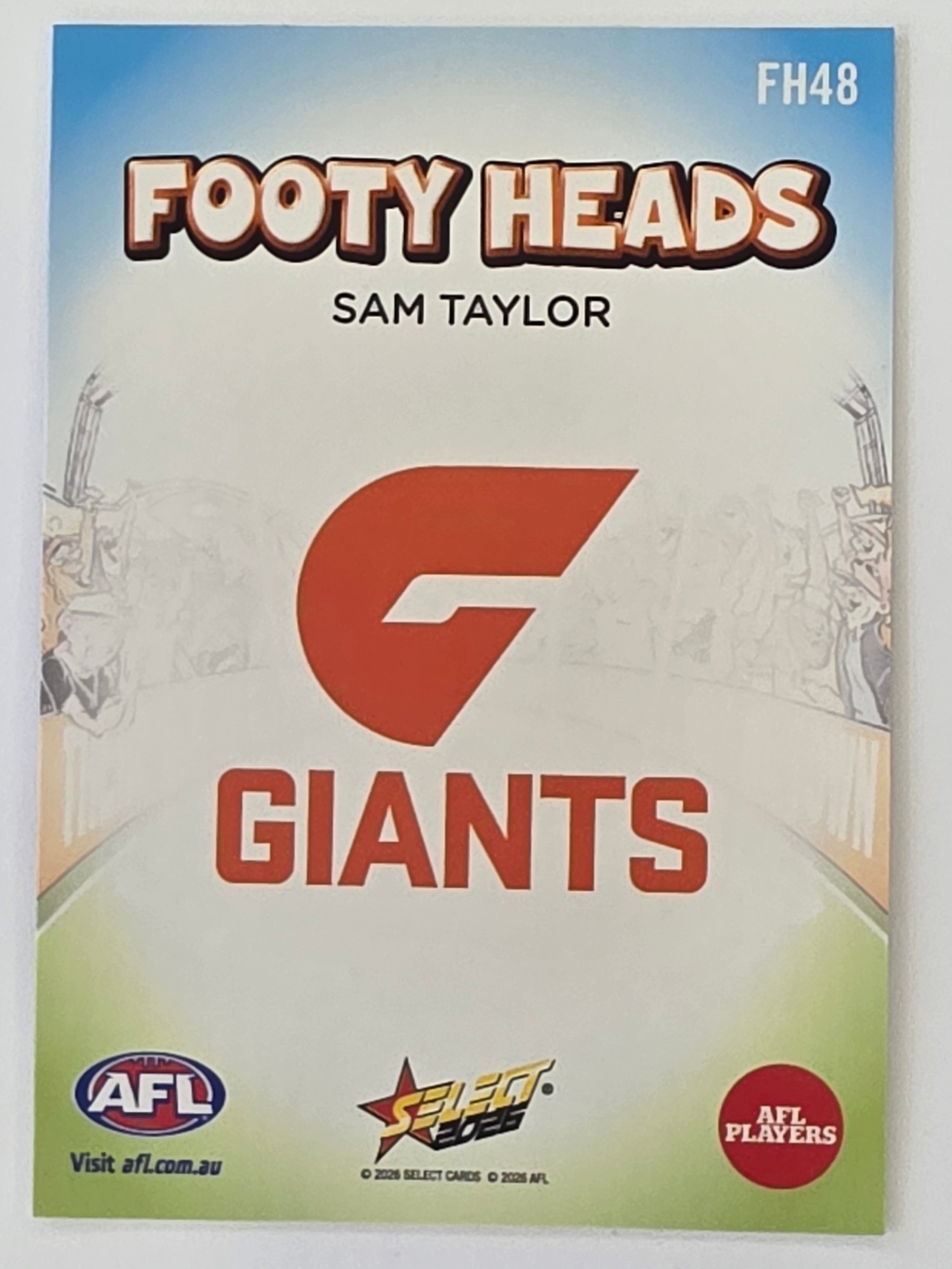 2026 AFL Footy Stars Footy Heads FH48 Sam Taylor - GWS Giants