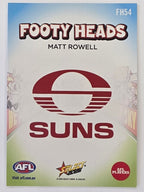 2026 AFL Footy Stars Footy Heads FH54 Matt Rowell - Gold Coast Suns