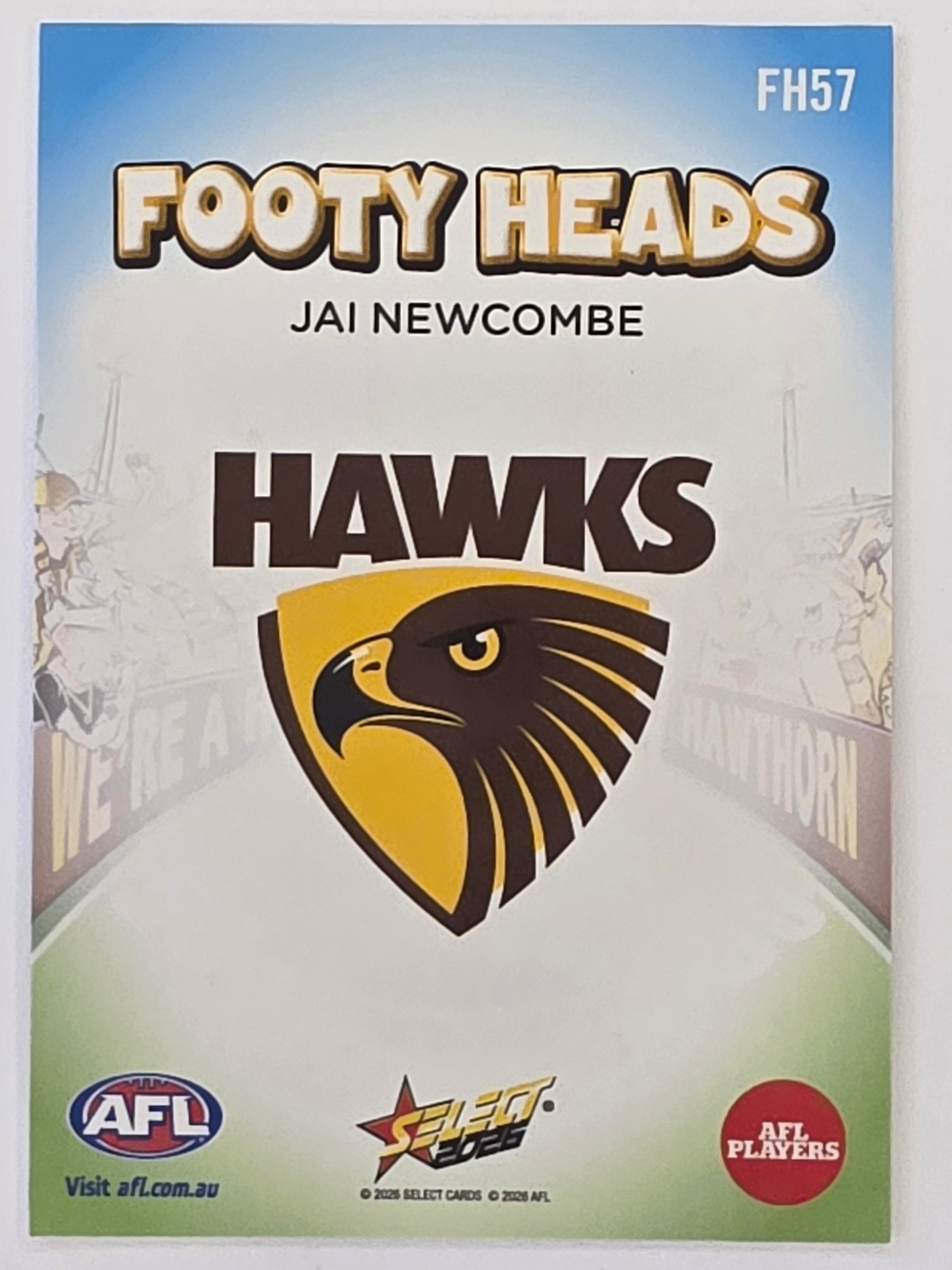2026 AFL Footy Stars Footy Heads FH57 Jai Newcombe - Hawthorn Hawks
