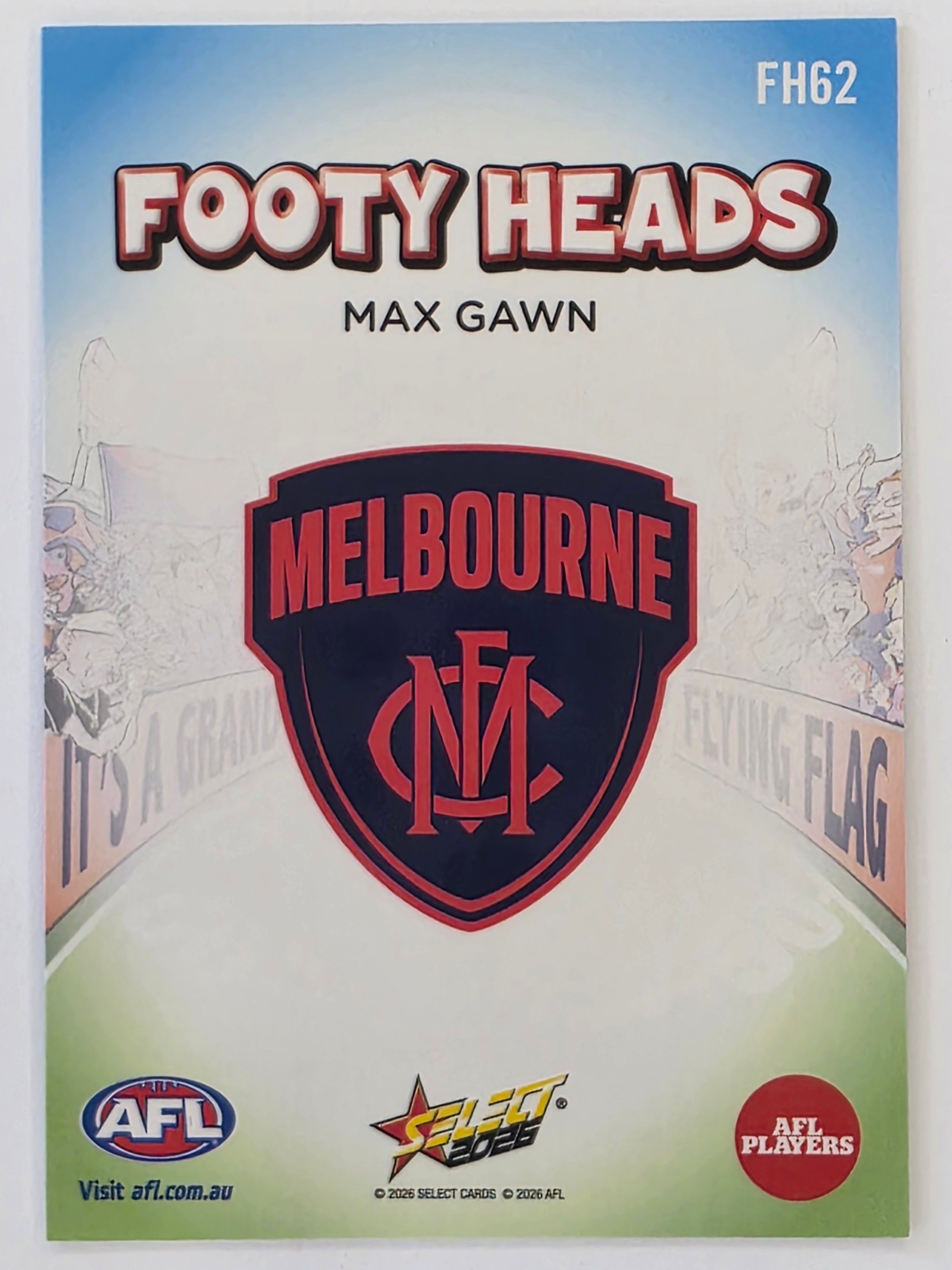 2026 AFL Footy Stars Footy Heads FH62 Max Gawn - Melbourne Demons