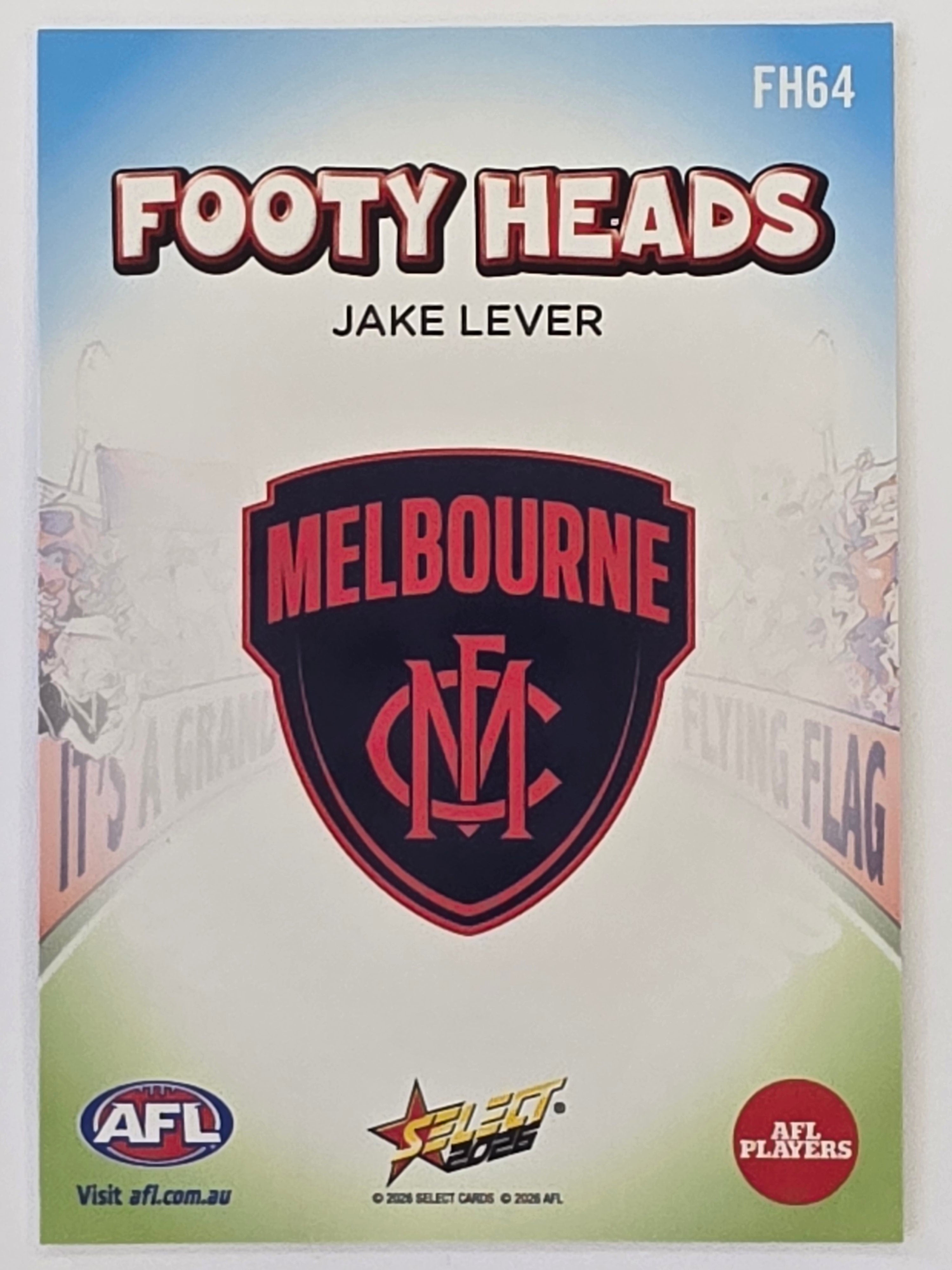 2026 AFL Footy Stars Footy Heads FH64 Jake Lever - Melbourne Demons