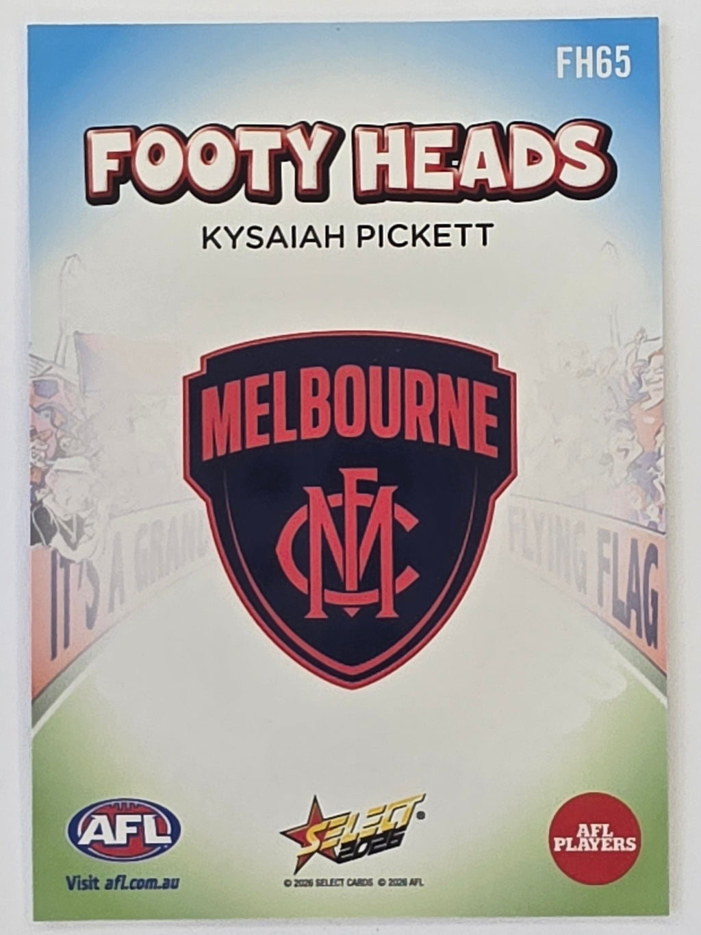 2026 AFL Footy Stars Footy Heads FH65 Kysaiah Pickett - Melbourne Demons