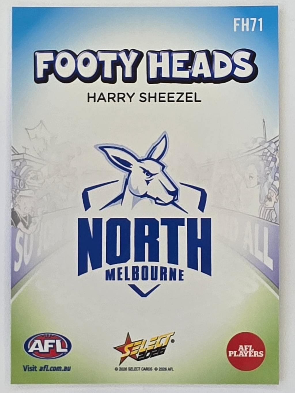 2026 AFL Footy Stars Footy Heads FH71 Harry Sheezel - North Melbourne Kangaroos