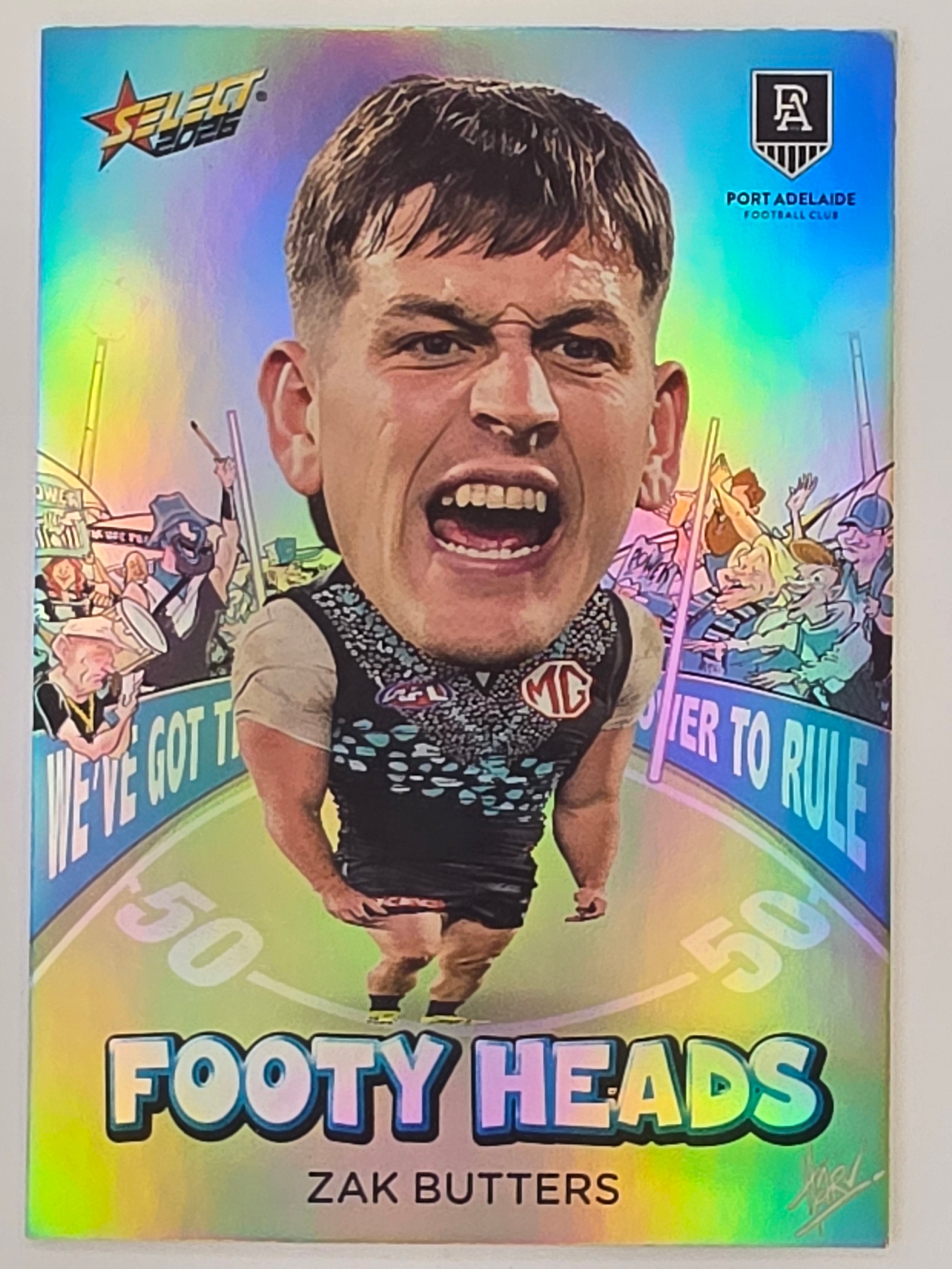 2026 AFL Footy Stars Footy Heads FH73 Zak Butters - Port Adelaide Power