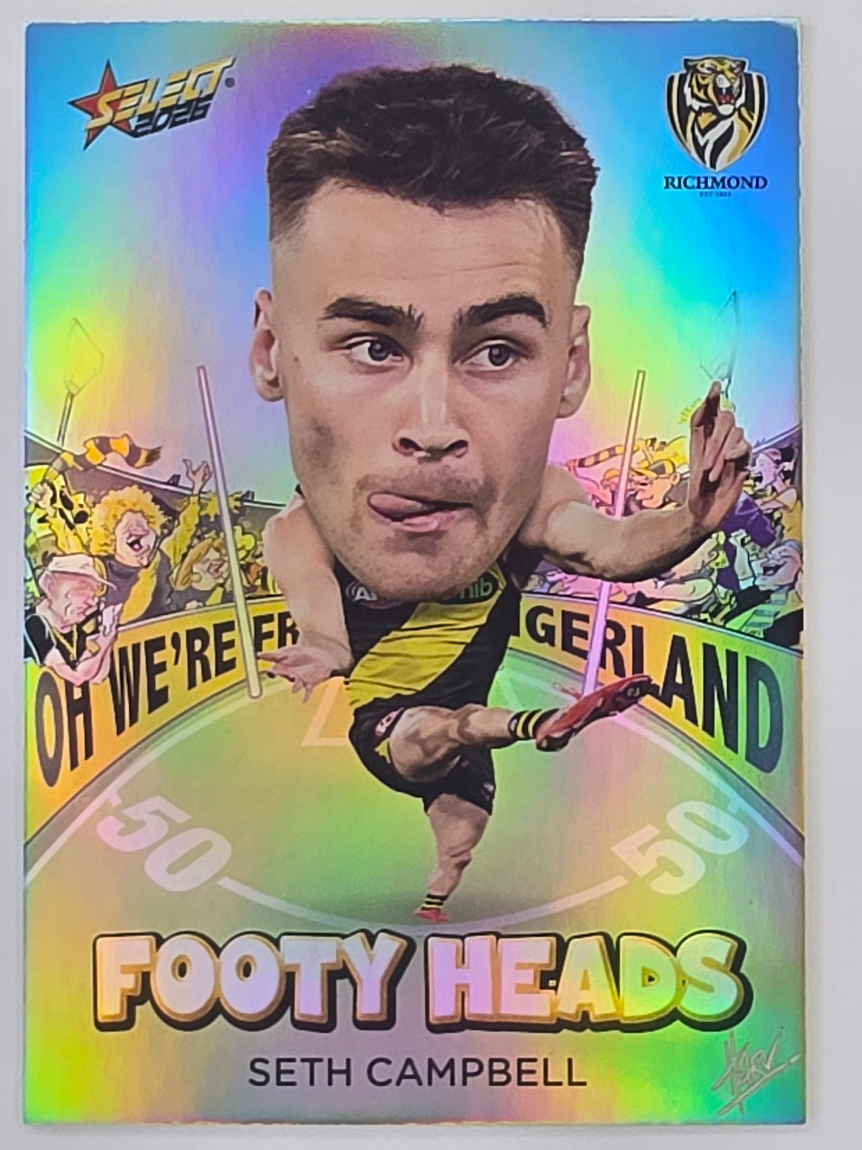 2026 AFL Footy Stars Footy Heads FH80 Seth Campbell - Richmond Tigers