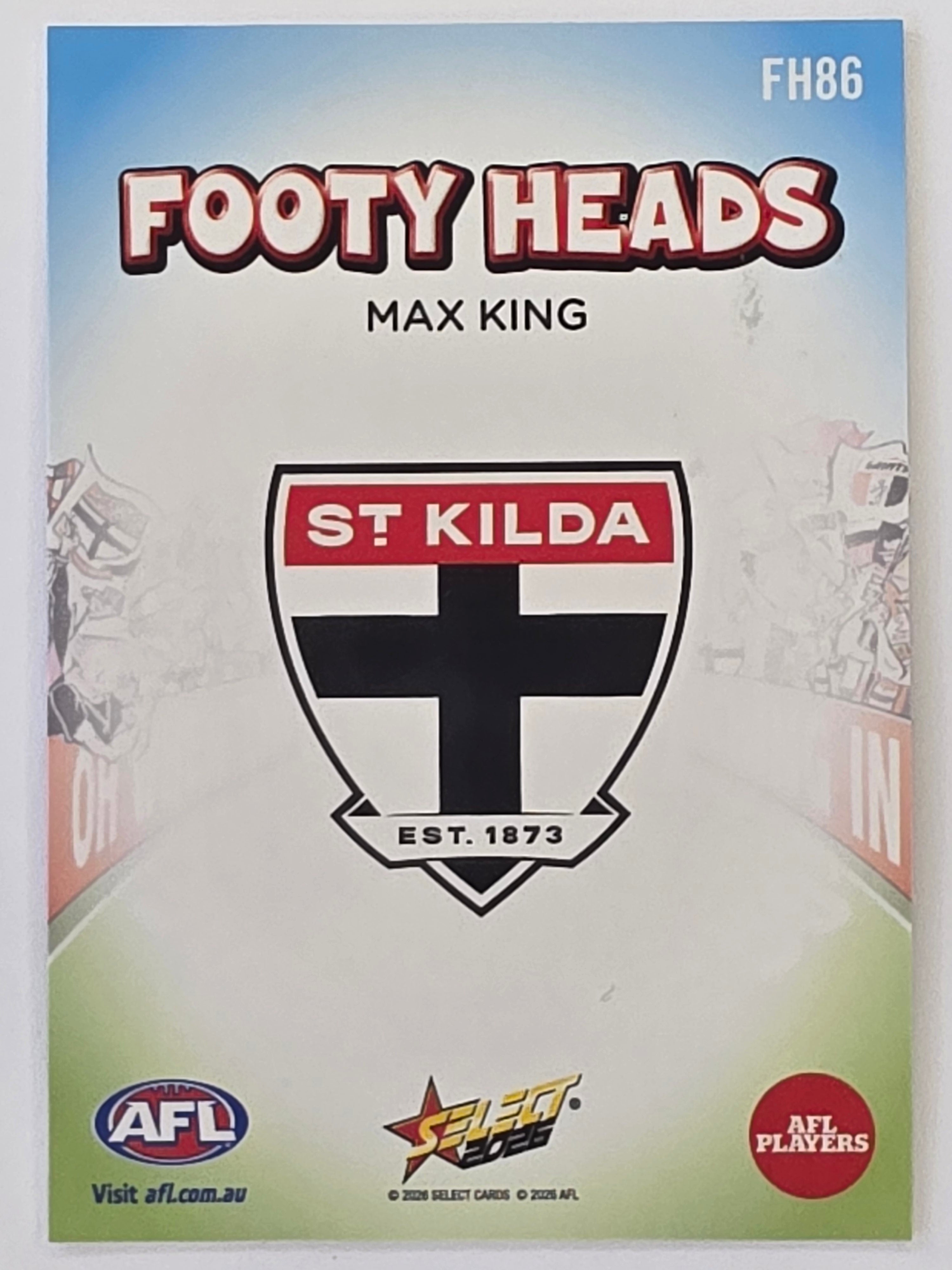 2026 AFL Footy Stars Footy Heads FH86 Max King - St Kilda Saints
