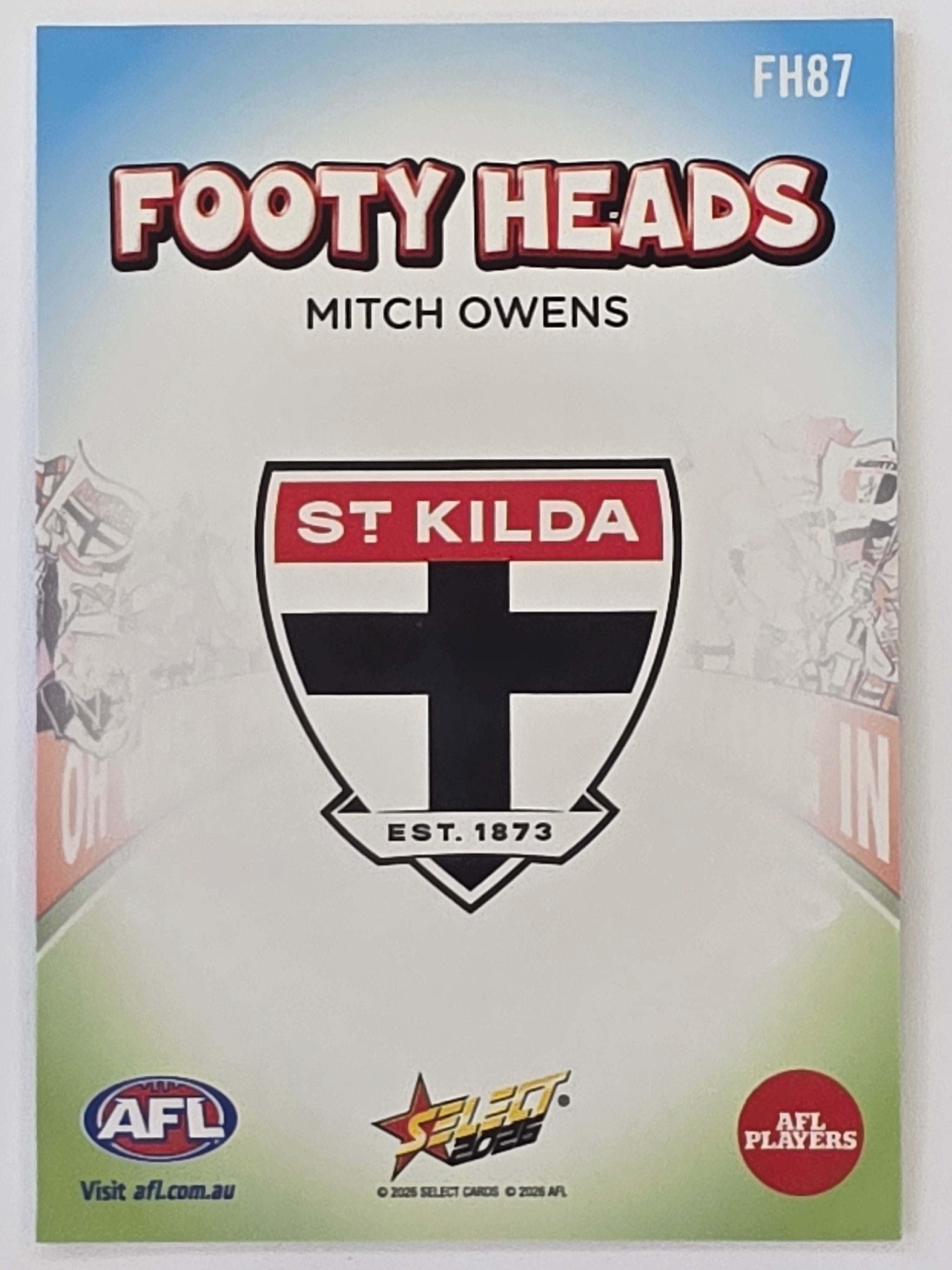2026 AFL Footy Stars Footy Heads FH87 Mitch Owens - St Kilda Saints
