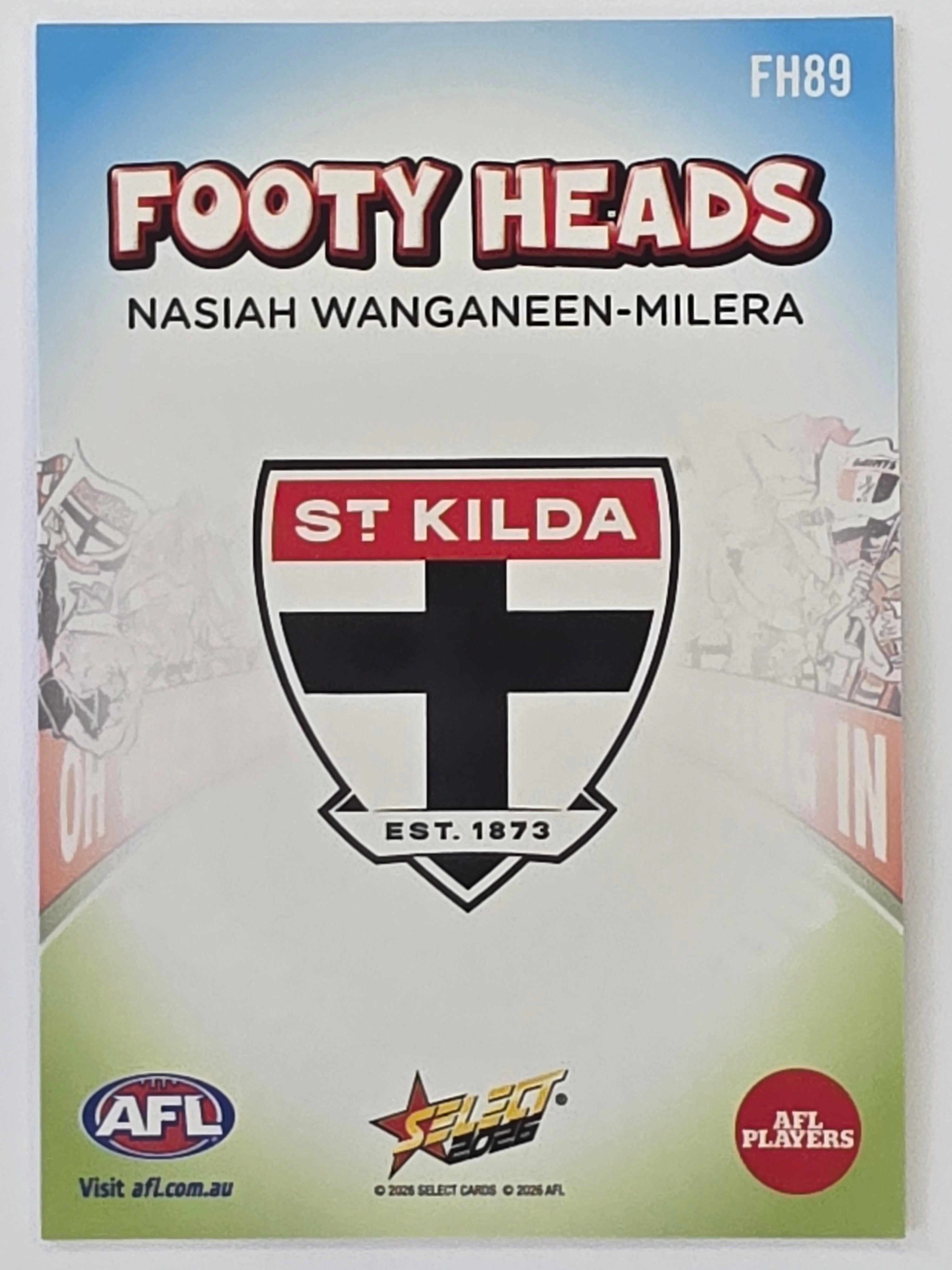 2026 AFL Footy Stars Footy Heads FH89 Nasiah Wanganeen-Milera - St Kilda Saints