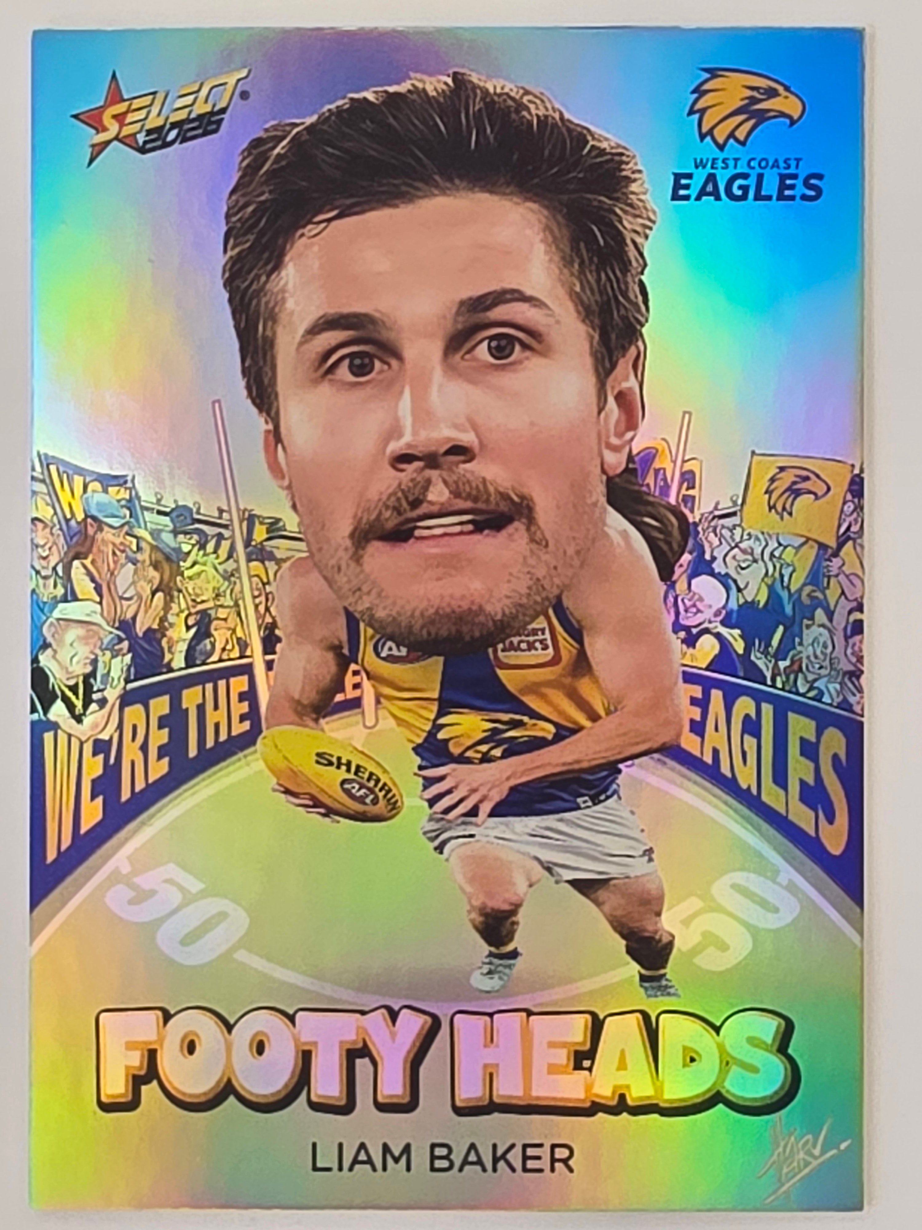 2026 AFL Footy Stars Footy Heads FH97 Liam Baker - West Coast Eagles