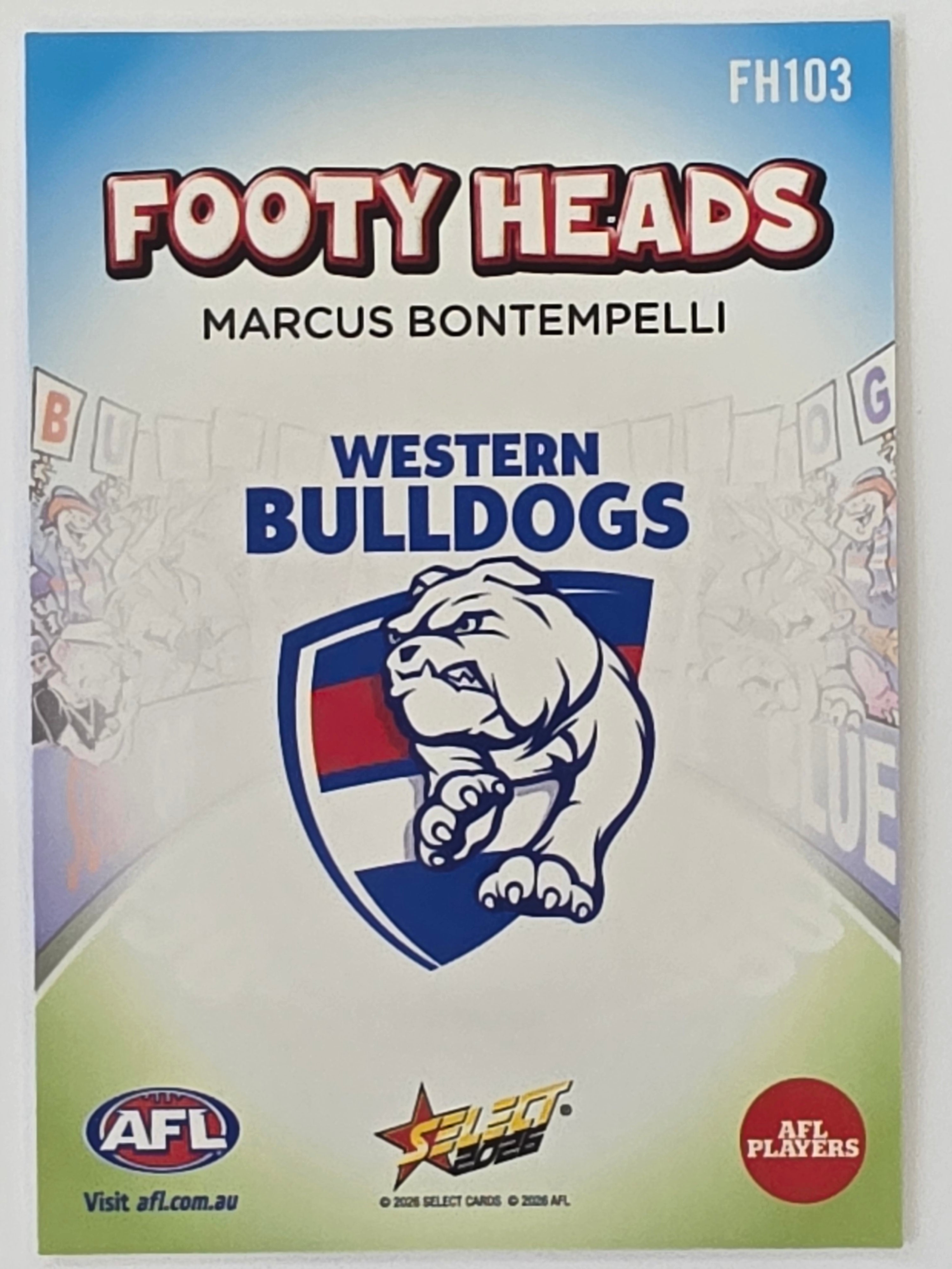 2026 AFL Footy Stars Footy Heads FH103 Marcus Bontempelli - Western Bulldogs