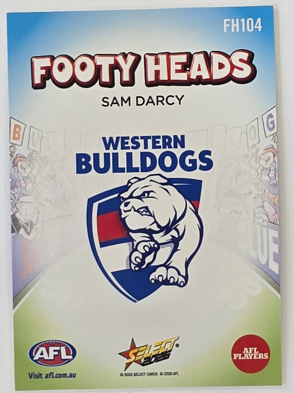 2026 AFL Footy Stars Footy Heads FH104 Sam Darcy - Western Bulldogs