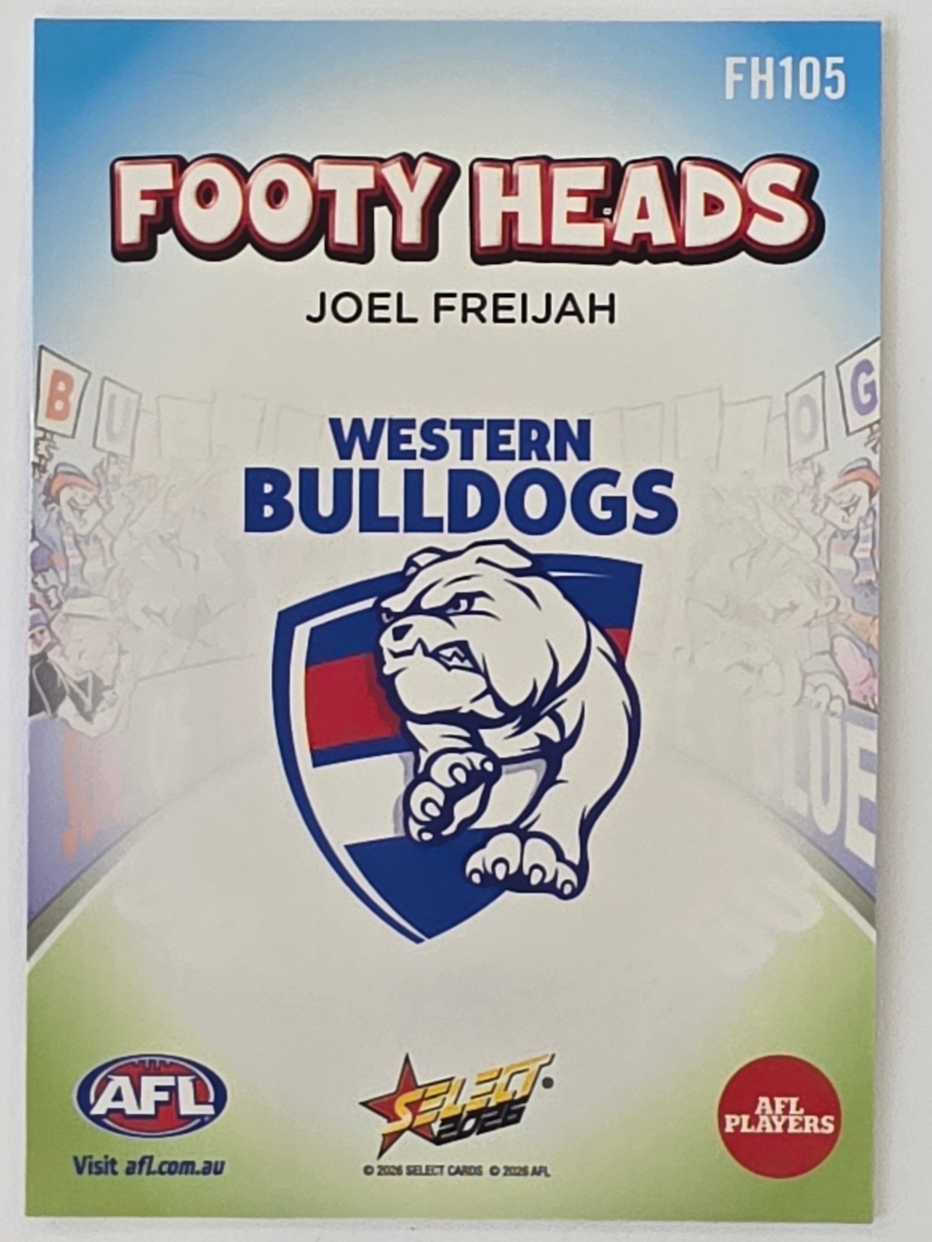 2026 AFL Footy Stars Footy Heads FH105 Joel Freijah - Western Bulldogs