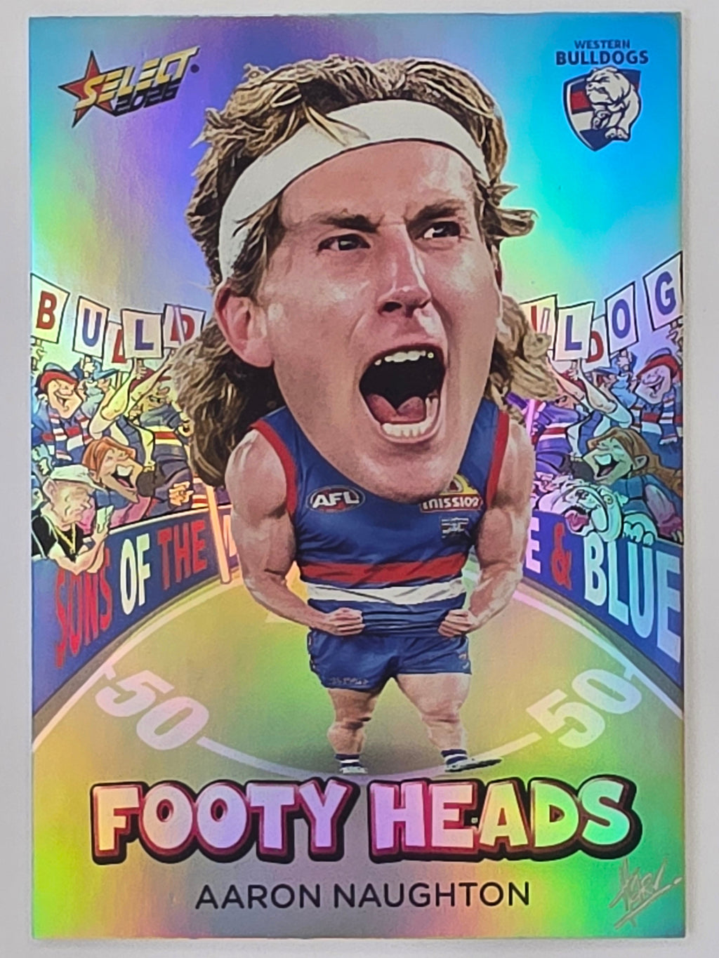 2026 AFL Footy Stars Footy Heads FH107 Aaron Naughton - Western Bulldogs