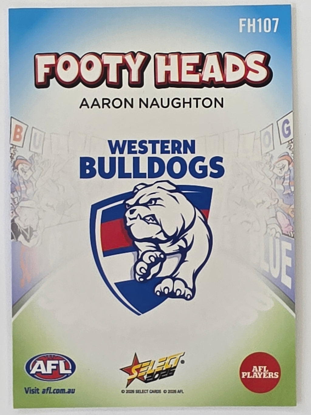 2026 AFL Footy Stars Footy Heads FH107 Aaron Naughton - Western Bulldogs