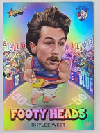 2026 AFL Footy Stars Footy Heads FH108 Rhylee West - Western Bulldogs