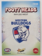 2026 AFL Footy Stars Footy Heads FH108 Rhylee West - Western Bulldogs