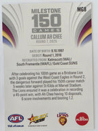 2026 AFL Footy Stars Milestone Games MG8 Callum Ah Chee - Brisbane Lions