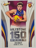 2026 AFL Footy Stars Milestone Games MG9 Zac Bailey - Brisbane Lions
