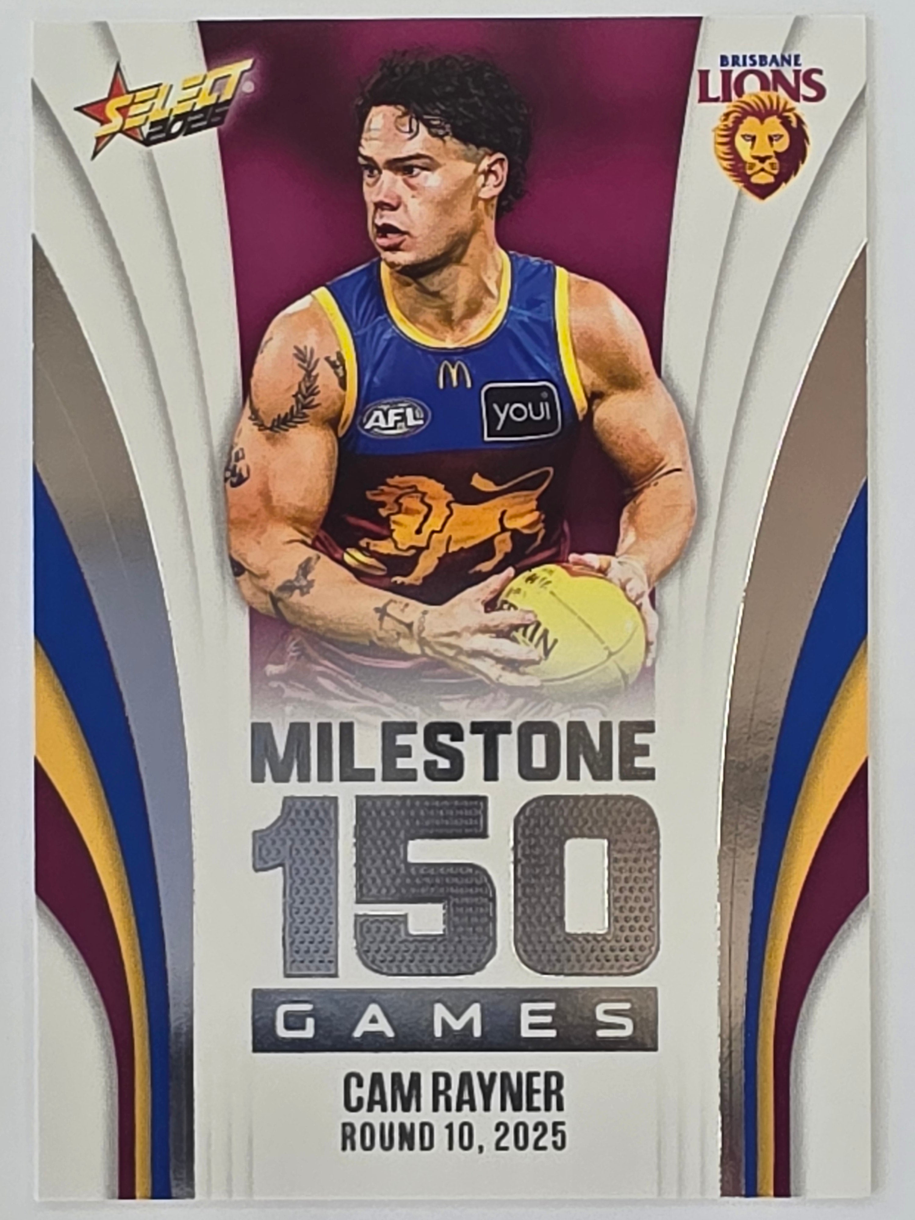 2026 AFL Footy Stars Milestone Games MG10 Cam Rayner - Brisbane Lions
