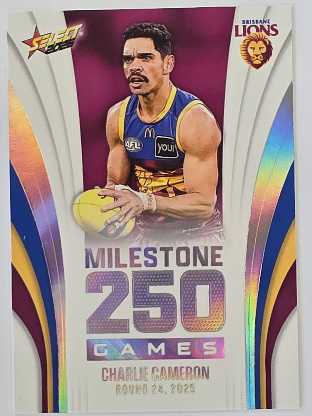 2026 AFL Footy Stars Milestone Games MG12 Charlie Cameron - Brisbane Lions