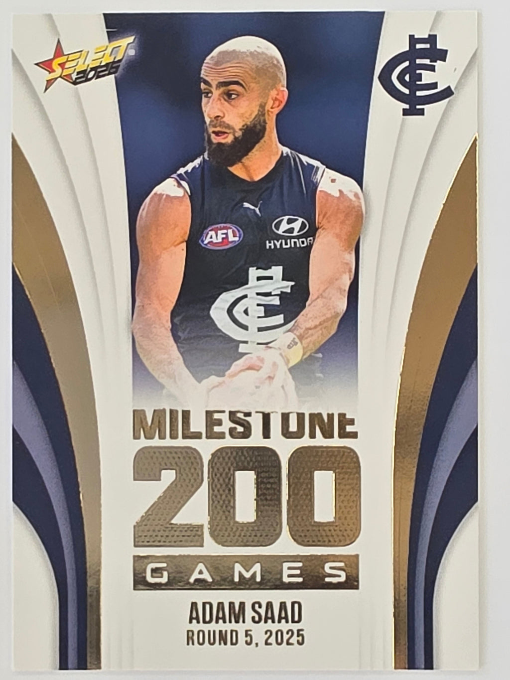 2026 AFL Footy Stars Milestone Games MG13 Adam Saad - Carlton Blues