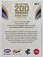 2026 AFL Footy Stars Milestone Games MG15 George Hewett - Carlton Blues