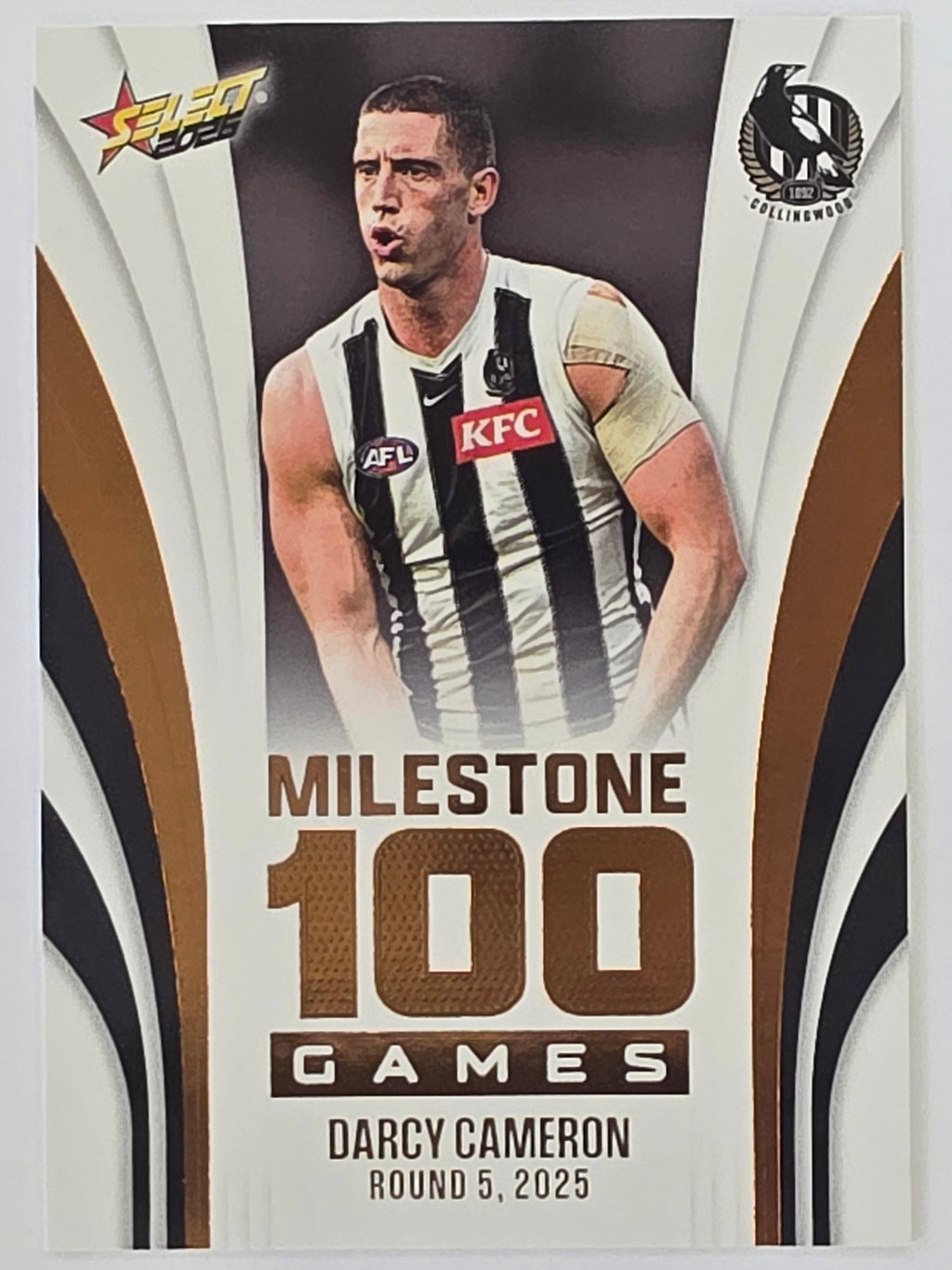 2026 AFL Footy Stars Milestone Games MG18 Darcy Cameron - Collingwood Magpies
