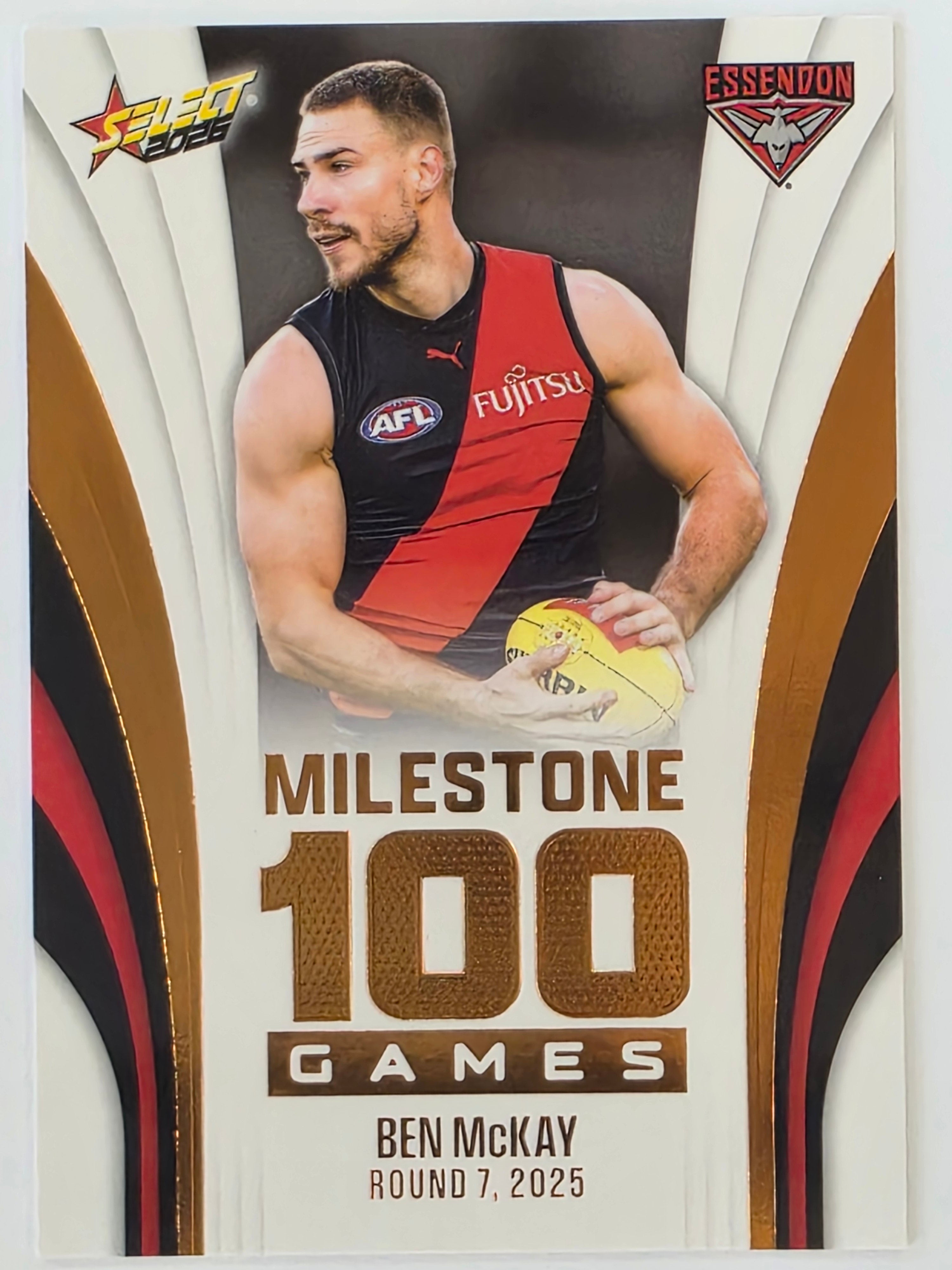 2026 AFL Footy Stars Milestone Games MG25 Ben McKay - Essendon Bombers