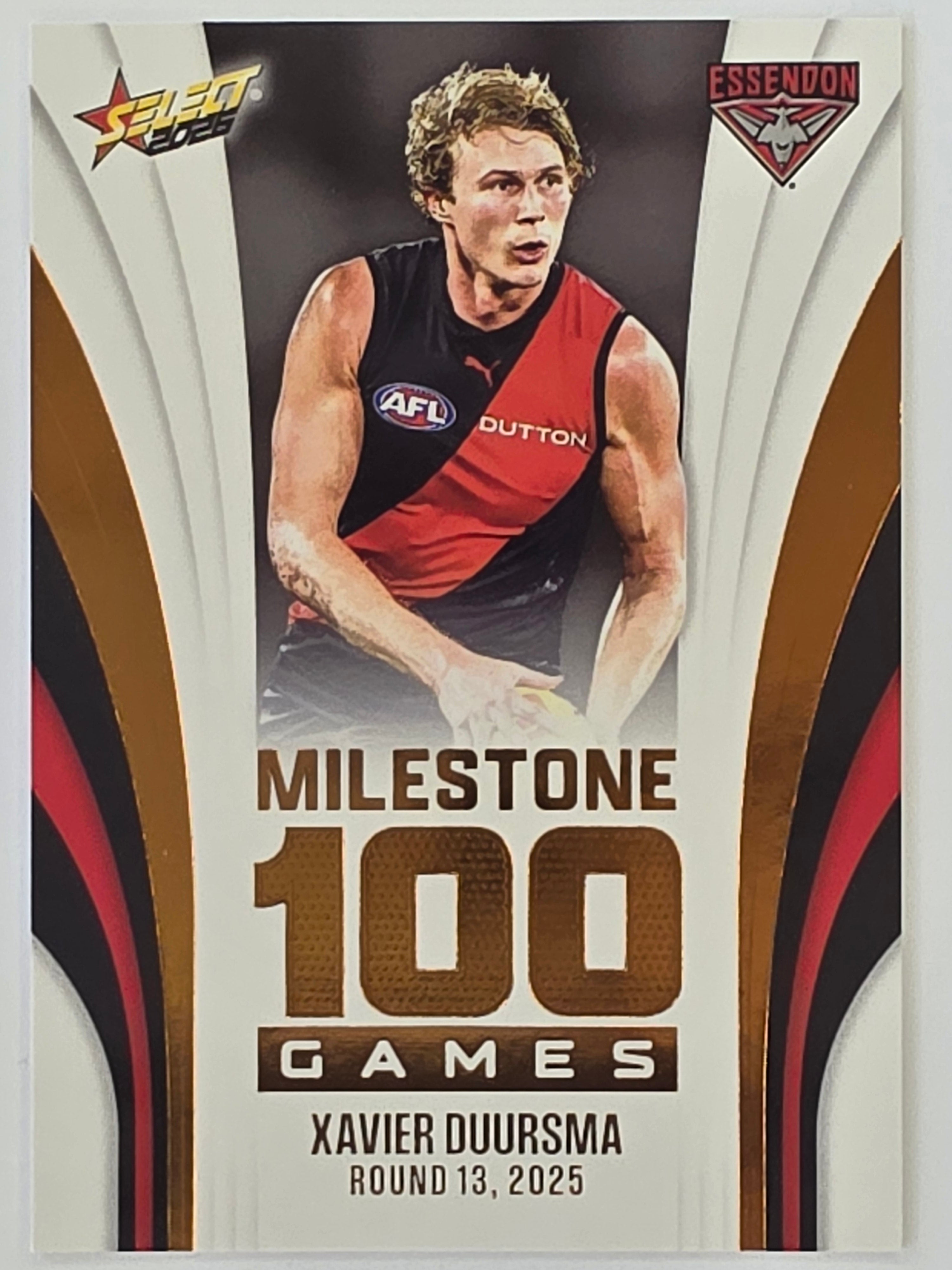 2026 AFL Footy Stars Milestone Games MG27 Xavier Duursma - Essendon Bombers