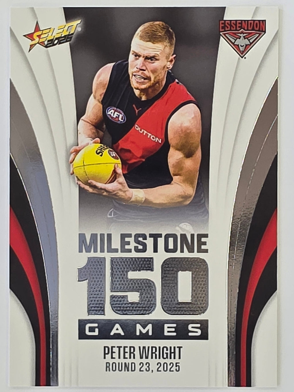 2026 AFL Footy Stars Milestone Games MG28 Peter Wright - Essendon Bombers