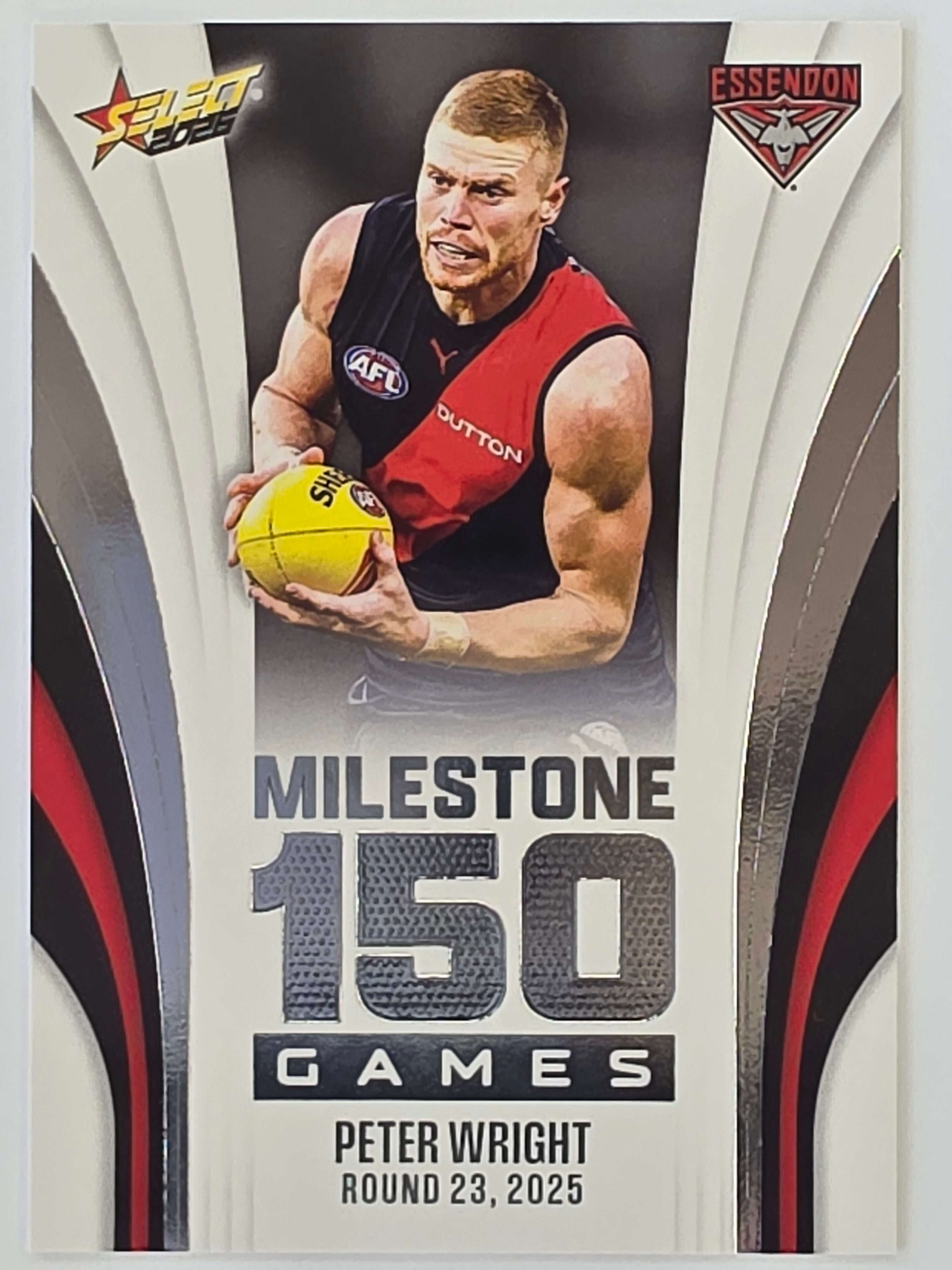 2026 AFL Footy Stars Milestone Games MG28 Peter Wright - Essendon Bombers