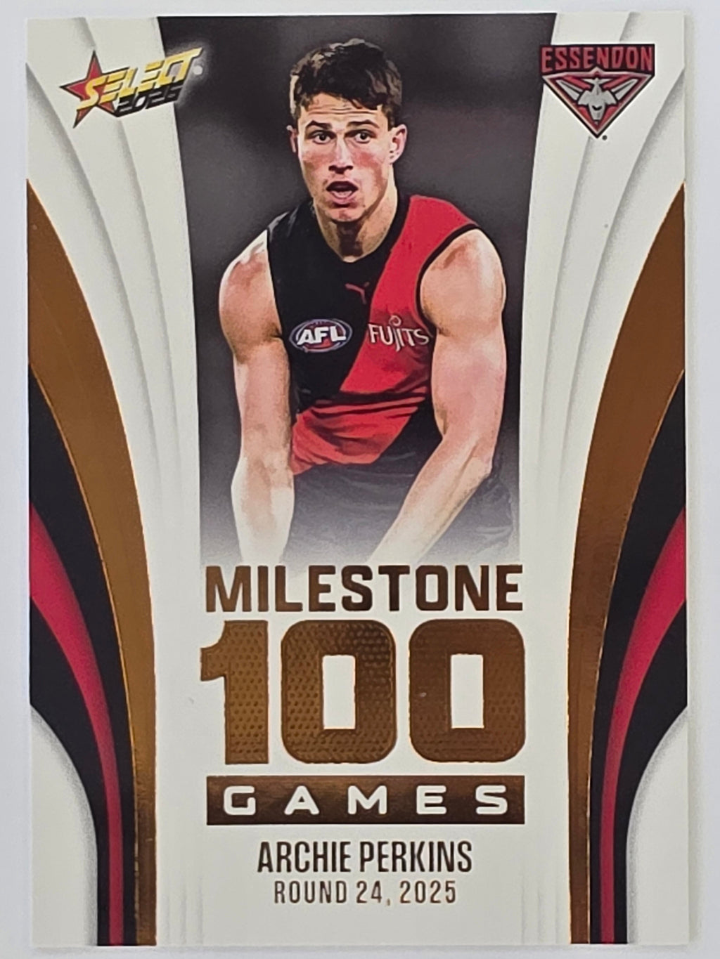 2026 AFL Footy Stars Milestone Games MG29 Archie Perkins - Essendon Bombers