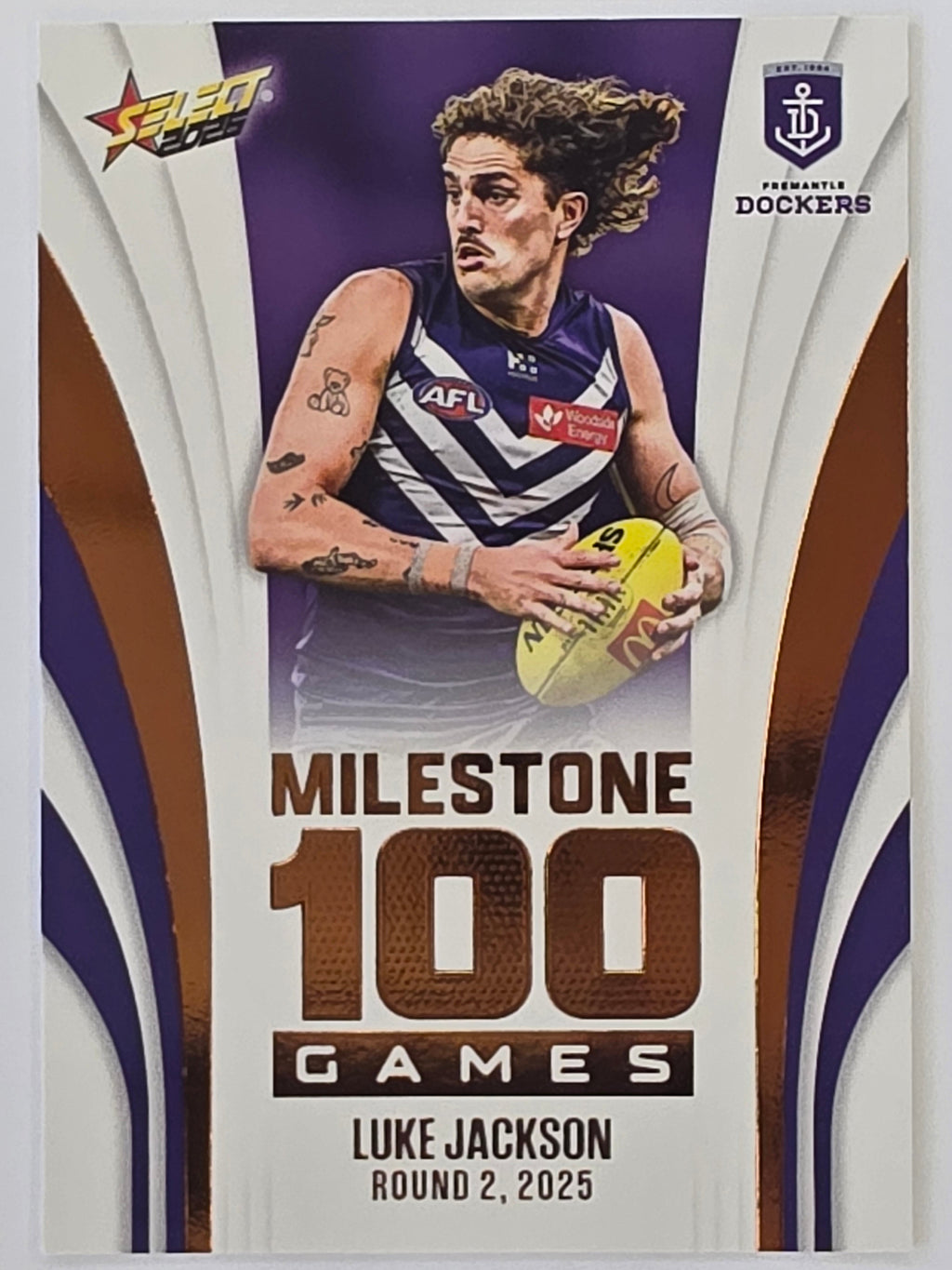 2026 AFL Footy Stars Milestone Games MG31 Luke Jackson - Fremantle Dockers