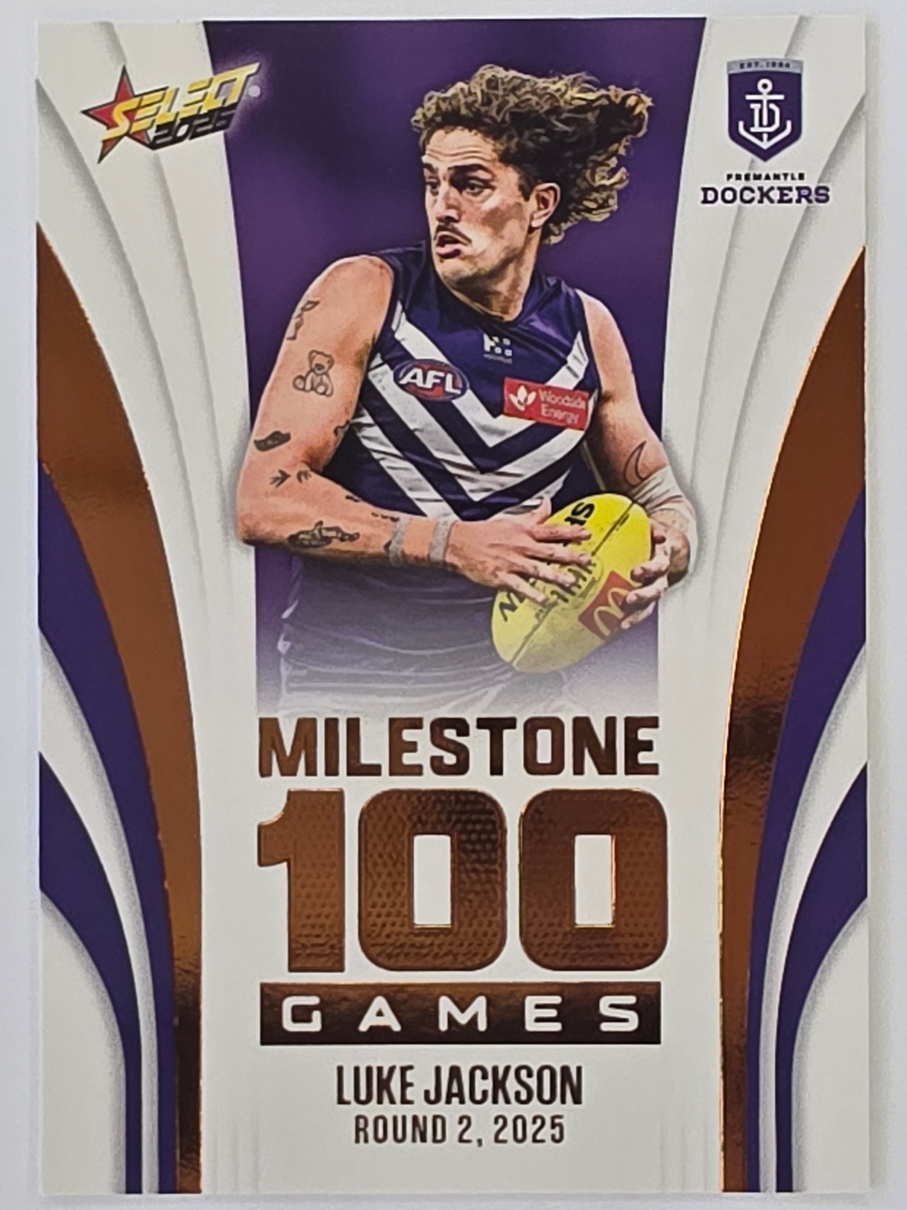 2026 AFL Footy Stars Milestone Games MG31 Luke Jackson - Fremantle Dockers